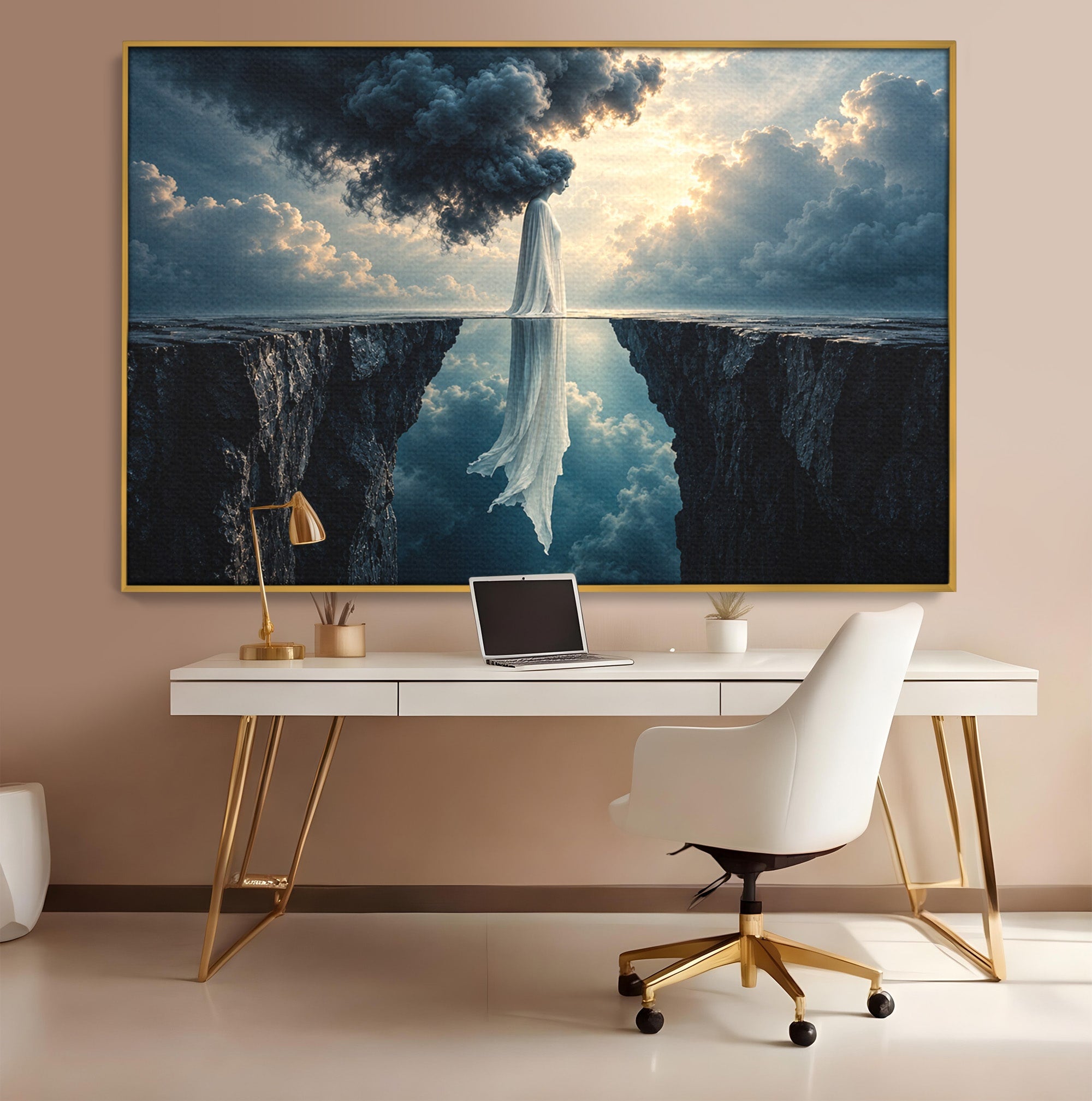Tablou Canvas Premium LuxCanva® U1113, Misterul Norului,  Reflexie, Peisaj, Mister, Nor, Living, Culori Vibrante