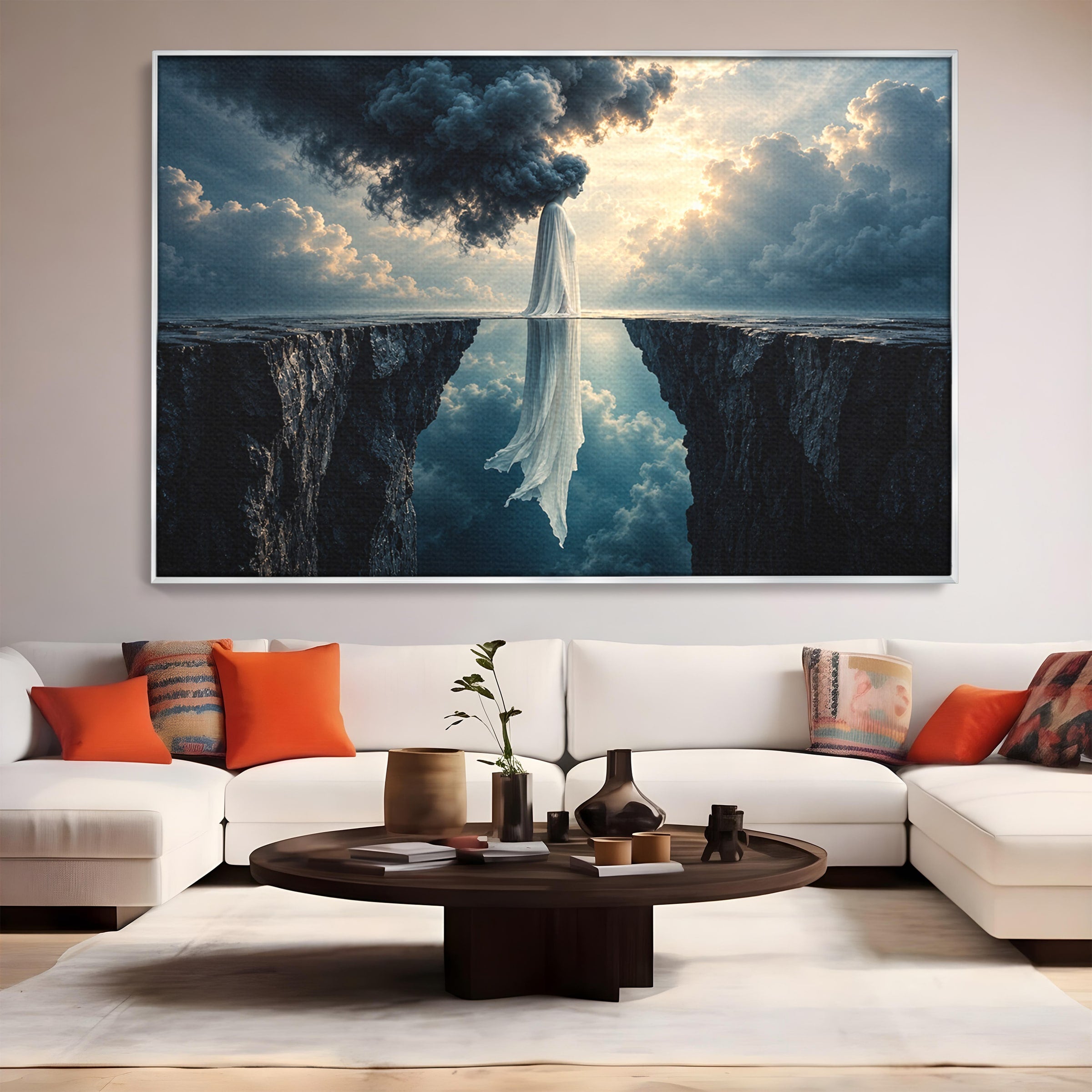 Tablou Canvas Premium LuxCanva® U1113, Misterul Norului,  Reflexie, Peisaj, Mister, Nor, Living, Culori Vibrante
