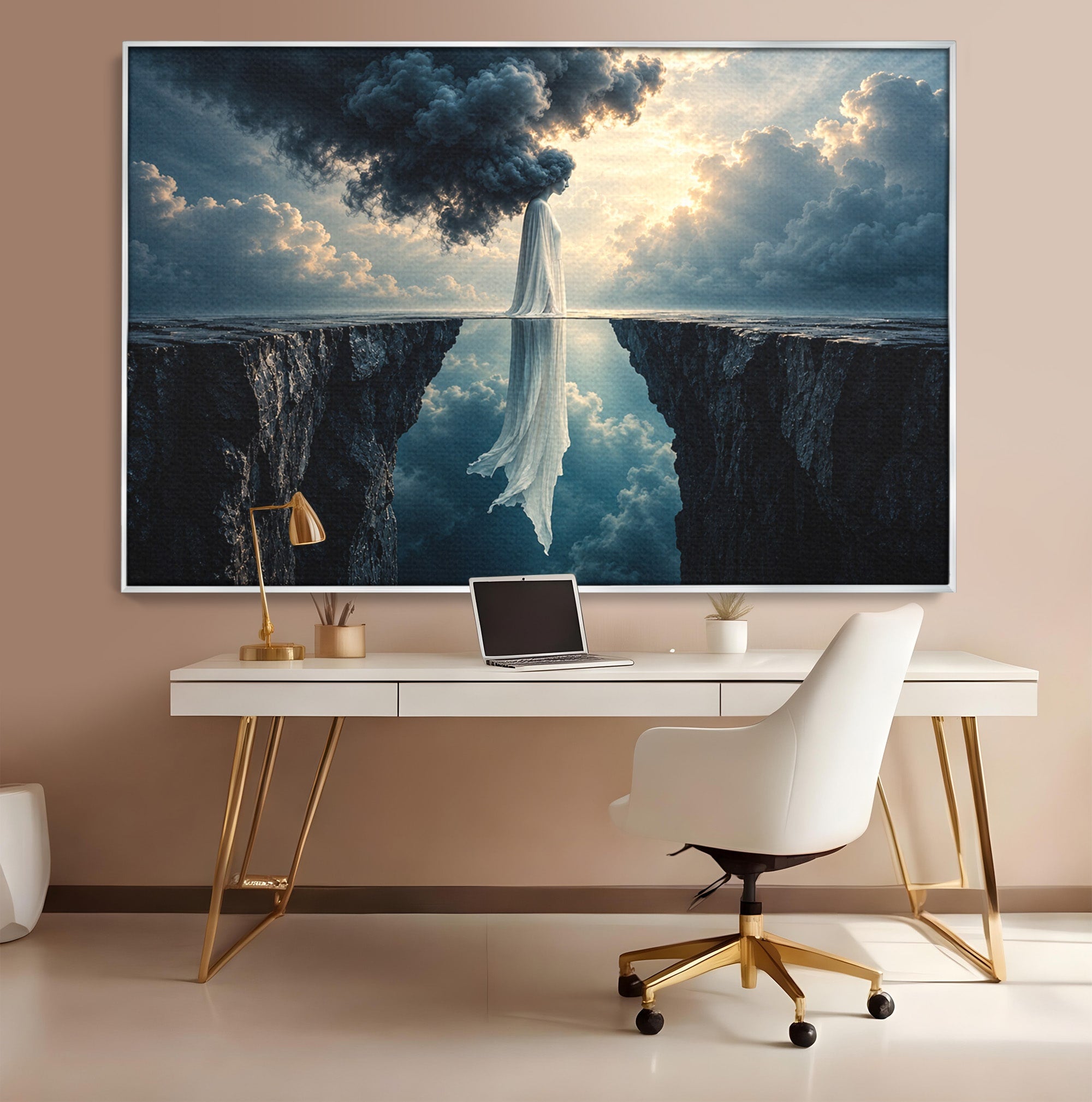 Tablou Canvas Premium LuxCanva® U1113, Misterul Norului,  Reflexie, Peisaj, Mister, Nor, Living, Culori Vibrante