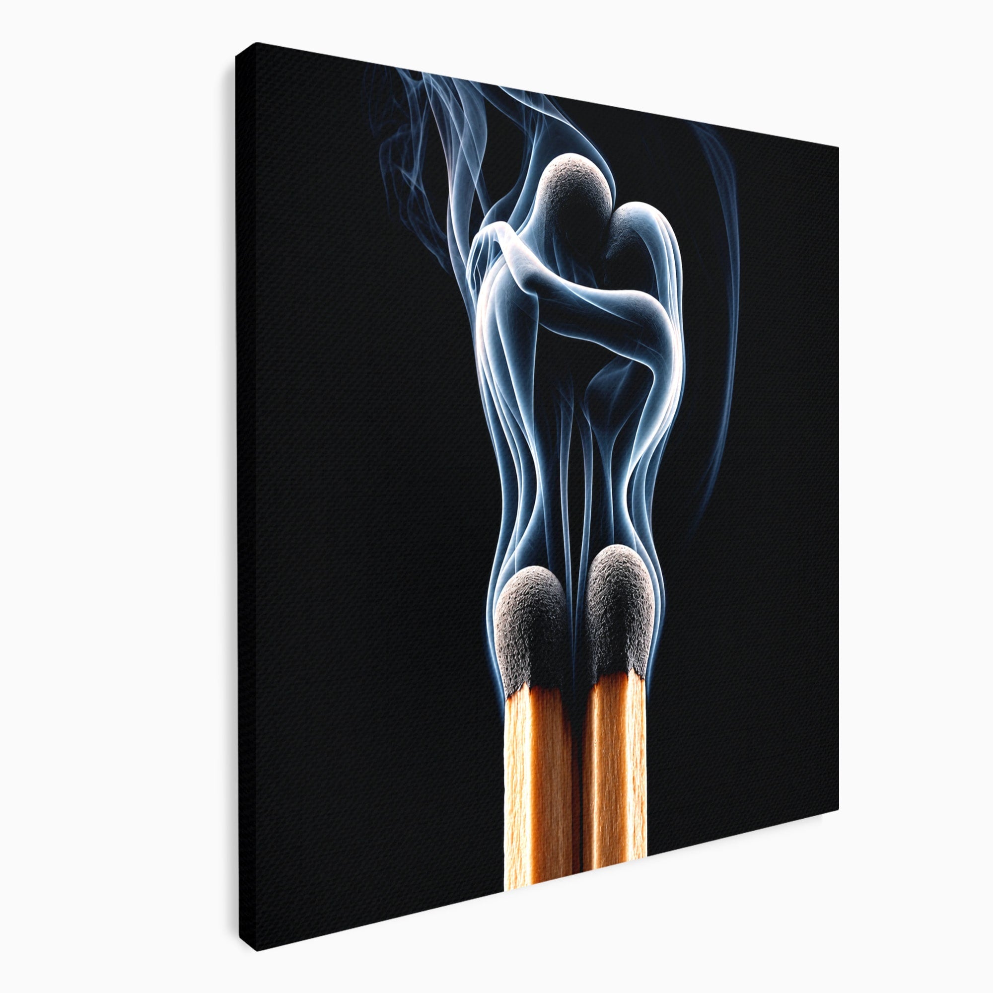 Tablou Canvas Premium LuxCanva® U1114, Dansul Fumului, Chibrituri, Arta Abstracta, Romantism, Fum, Dormitor, Culori Vibrante