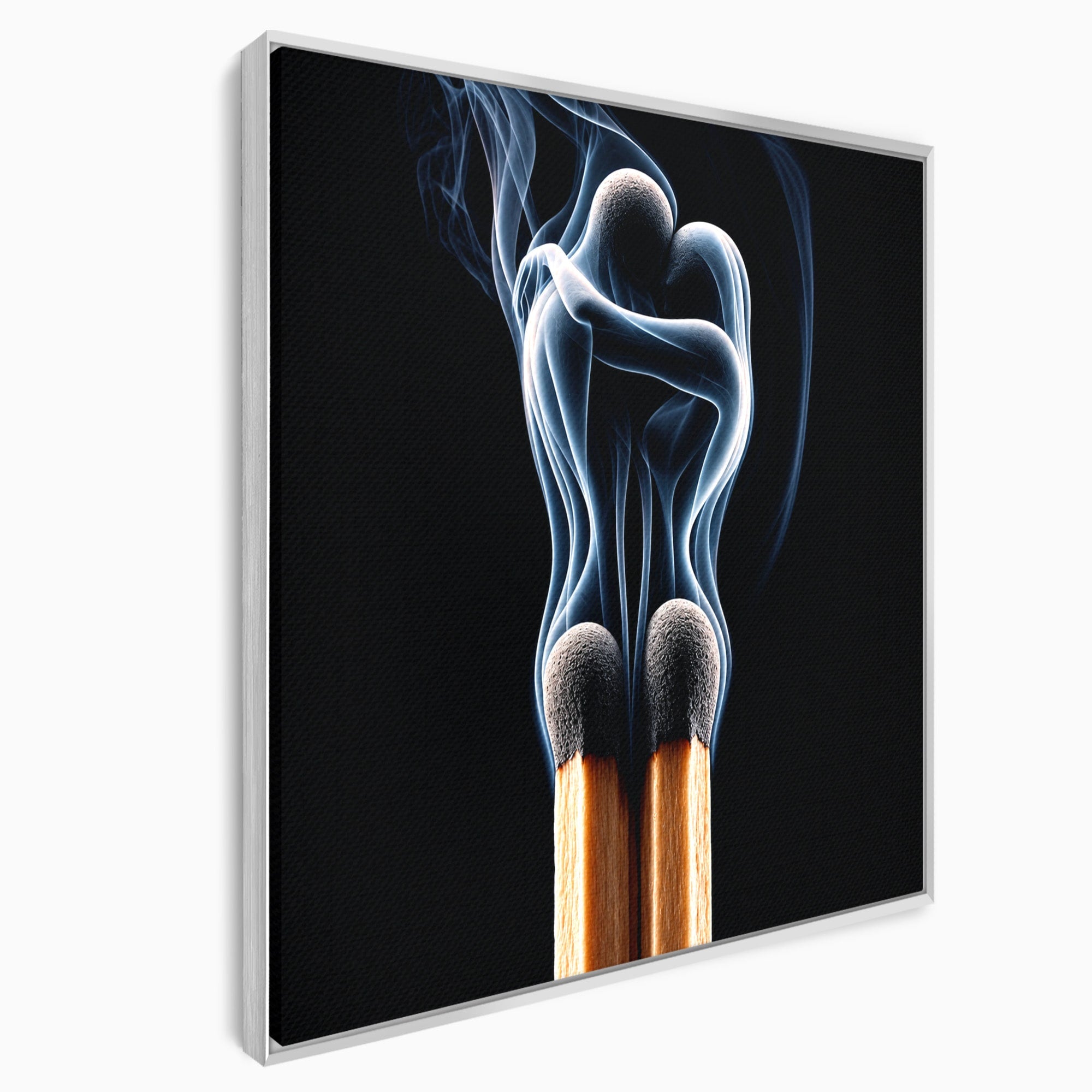 Tablou Canvas Premium LuxCanva® U1114, Dansul Fumului, Chibrituri, Arta Abstracta, Romantism, Fum, Dormitor, Culori Vibrante