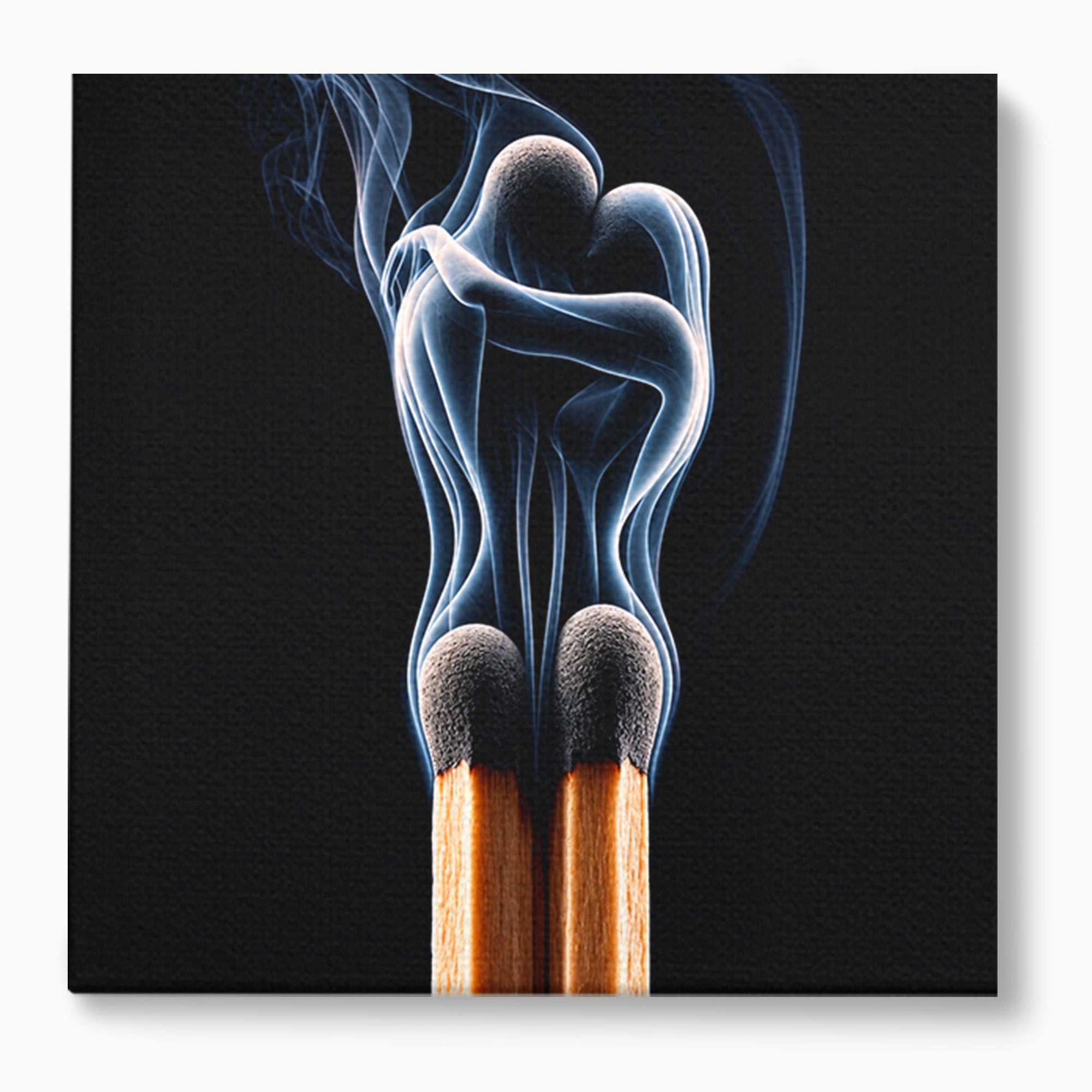 Tablou Canvas Premium LuxCanva® U1114, Dansul Fumului, Chibrituri, Arta Abstracta, Romantism, Fum, Dormitor, Culori Vibrante