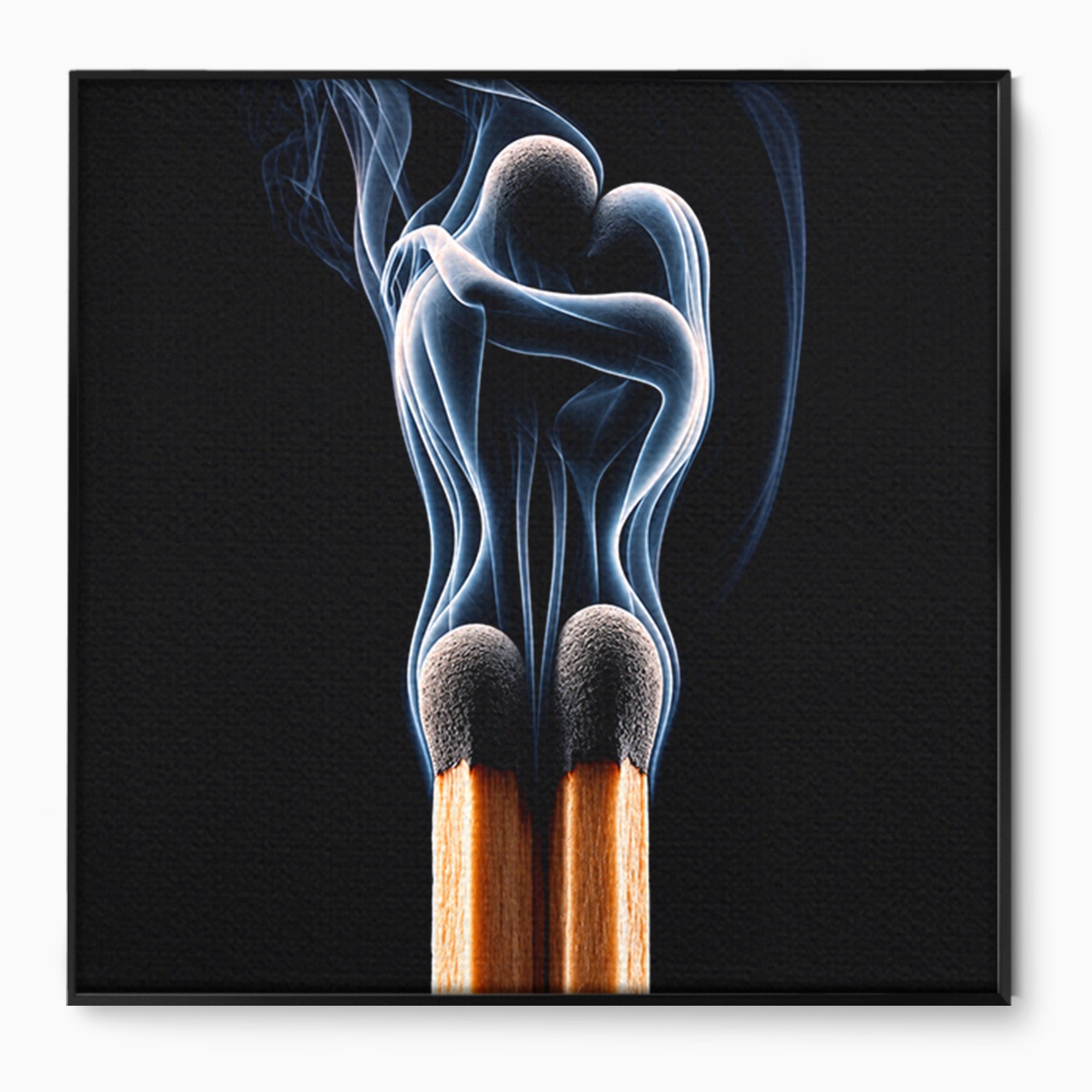 Tablou Canvas Premium LuxCanva® U1114, Dansul Fumului, Chibrituri, Arta Abstracta, Romantism, Fum, Dormitor, Culori Vibrante