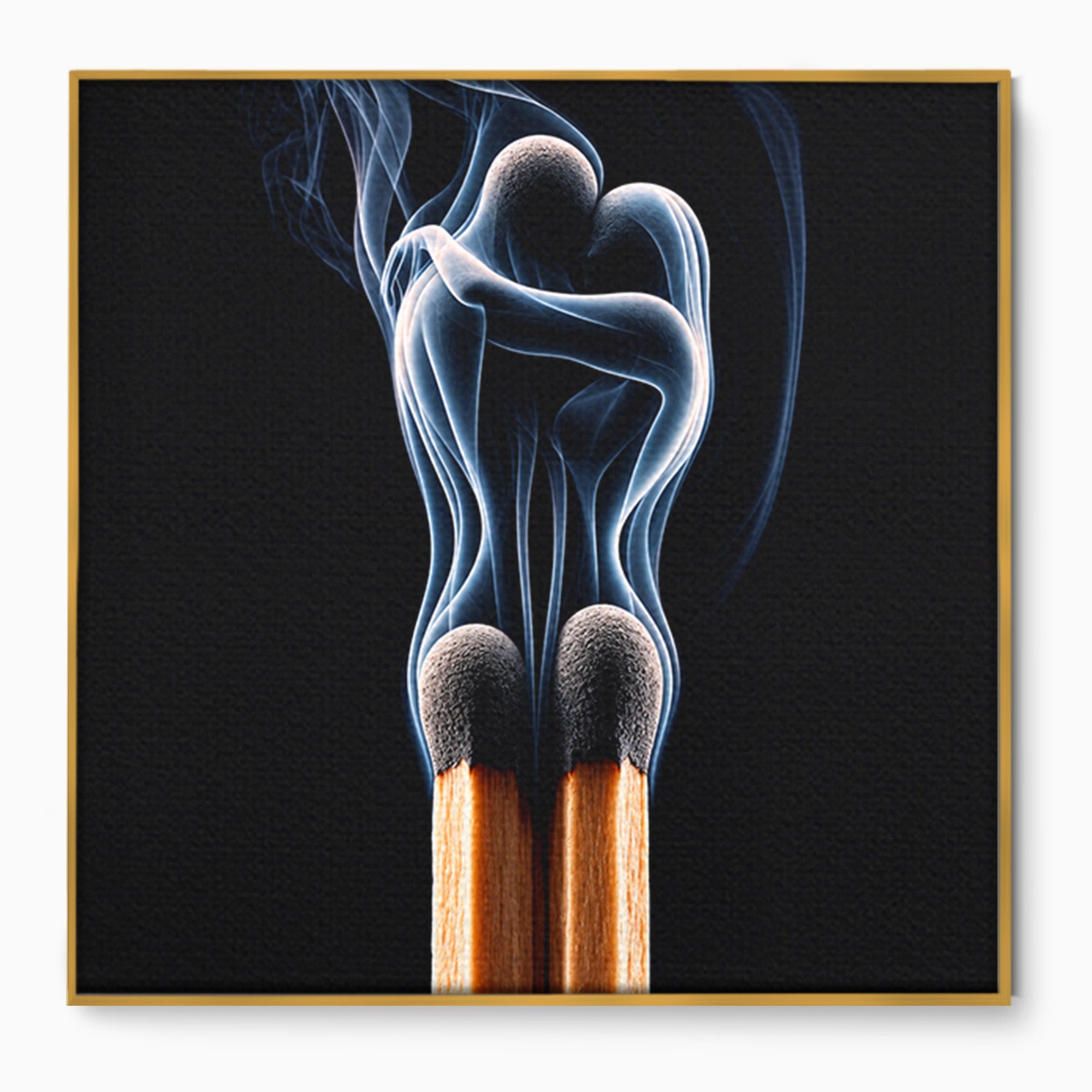 Tablou Canvas Premium LuxCanva® U1114, Dansul Fumului, Chibrituri, Arta Abstracta, Romantism, Fum, Dormitor, Culori Vibrante