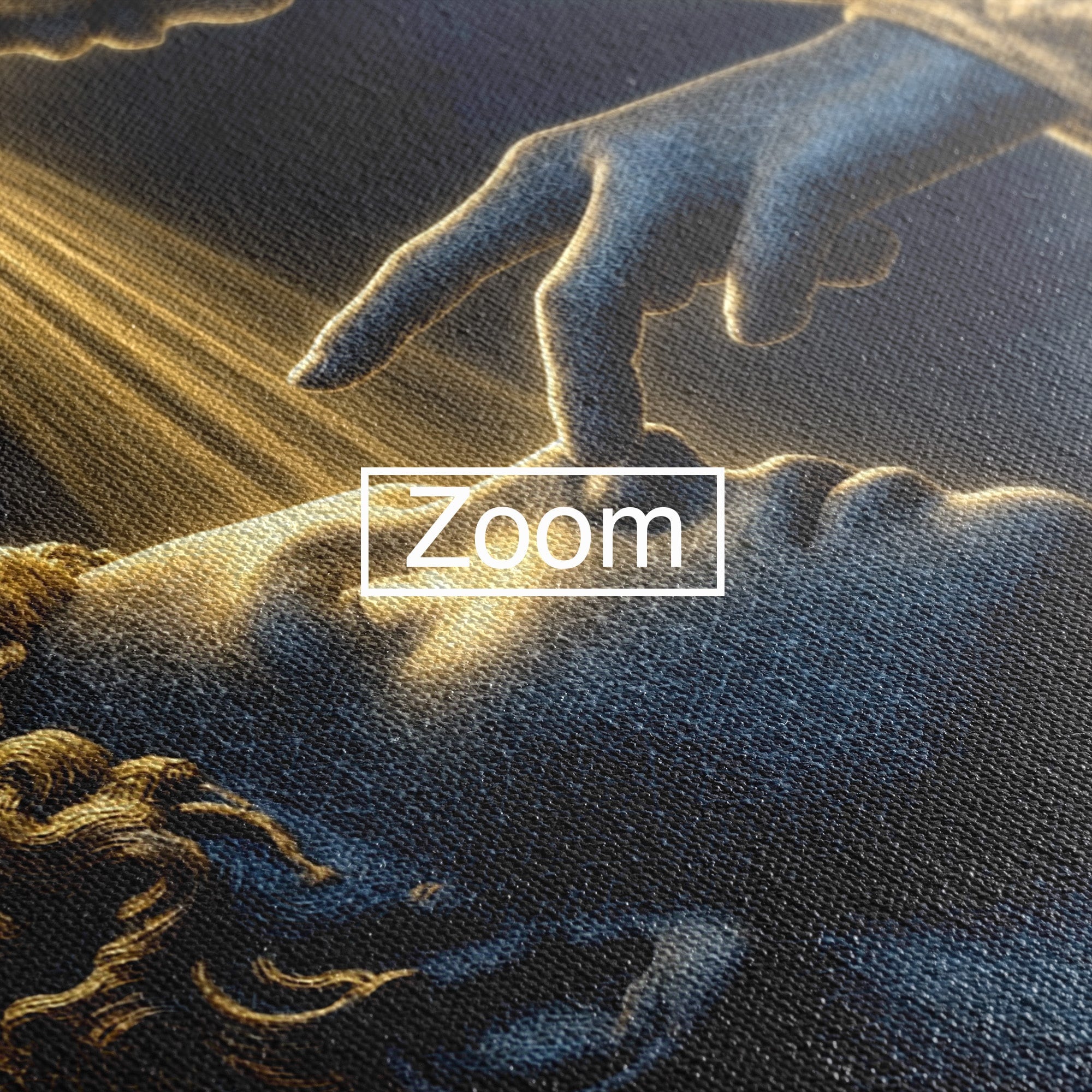 Tablou Canvas Premium LuxCanva® U1115, Atingerea Divina, Sculptura, Arta, Dormitor, Mitologie, Divin, Culori Vibrante