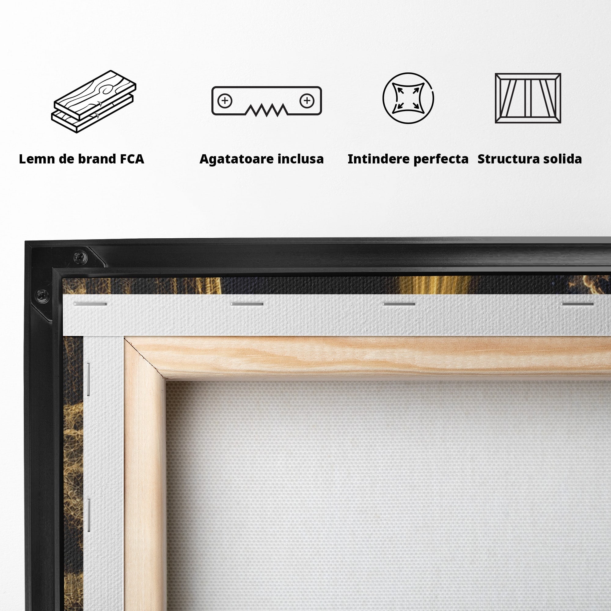 Tablou Canvas Premium LuxCanva® U1115, Atingerea Divina, Sculptura, Arta, Dormitor, Mitologie, Divin, Culori Vibrante