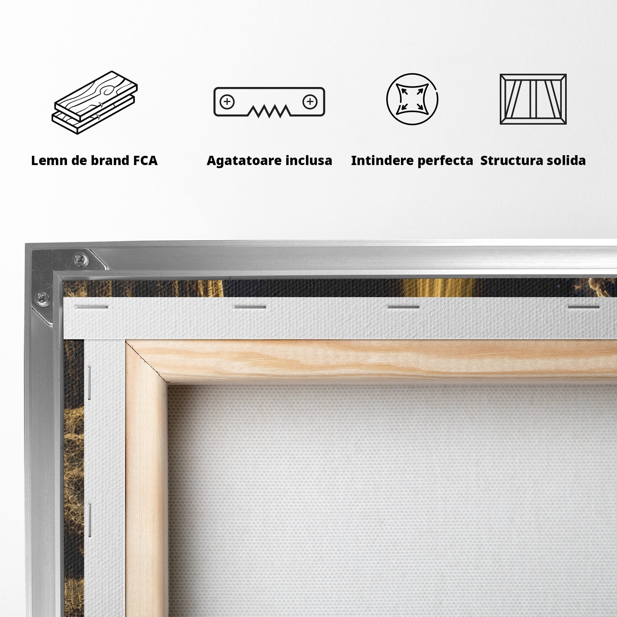 Tablou Canvas Premium LuxCanva® U1115, Atingerea Divina, Sculptura, Arta, Dormitor, Mitologie, Divin, Culori Vibrante