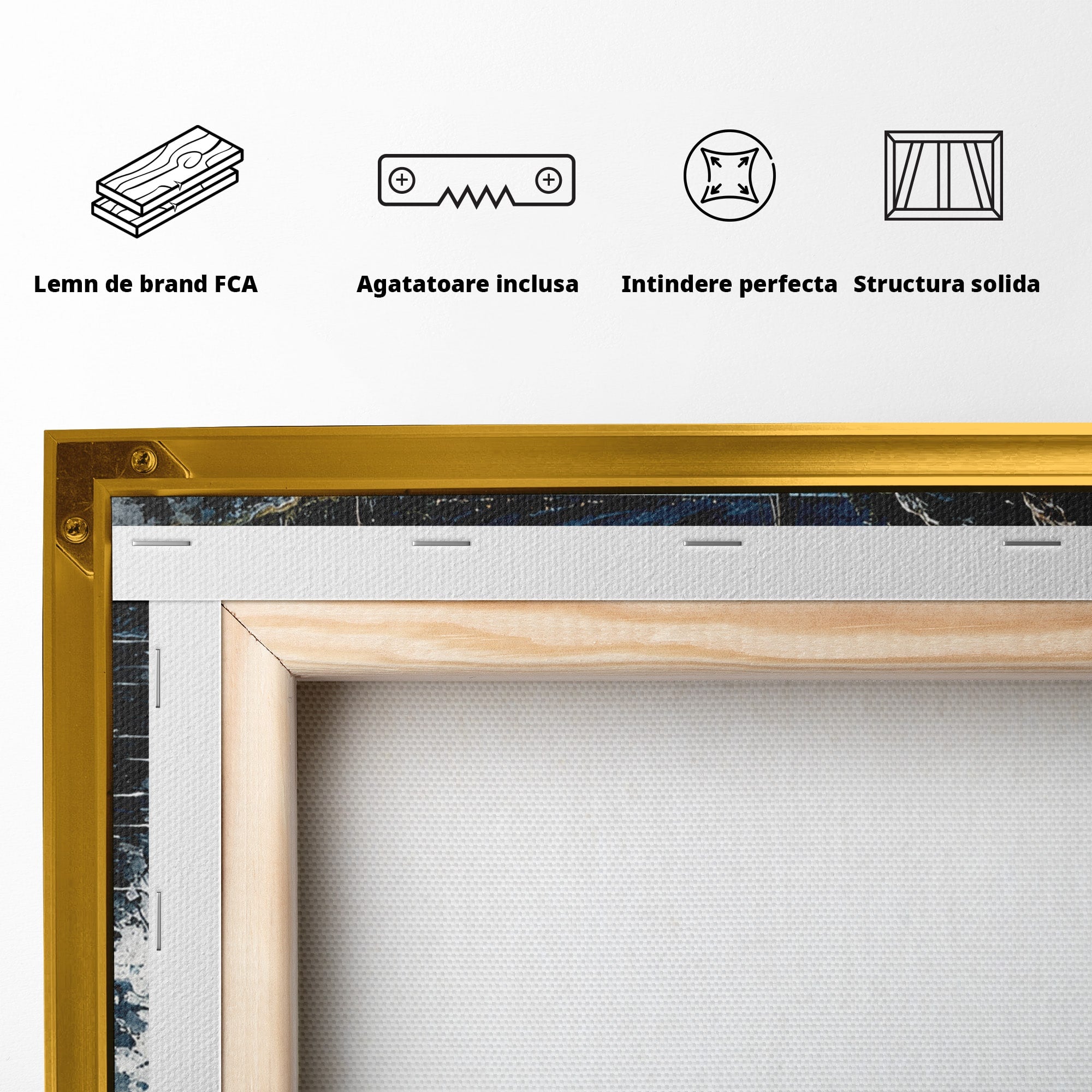Tablou Canvas Premium LuxCanva® U1117, Luna Reflectata Pe Lac, Peisaj, Luna, Barca, Noapte, Lac, Living, Dormitor, Culori Vibrante