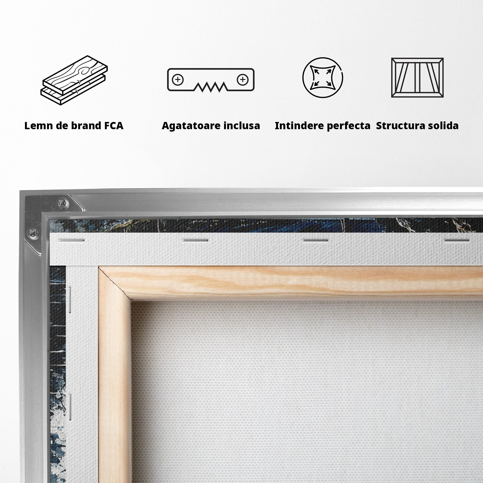 Tablou Canvas Premium LuxCanva® U1117, Luna Reflectata Pe Lac, Peisaj, Luna, Barca, Noapte, Lac, Living, Dormitor, Culori Vibrante