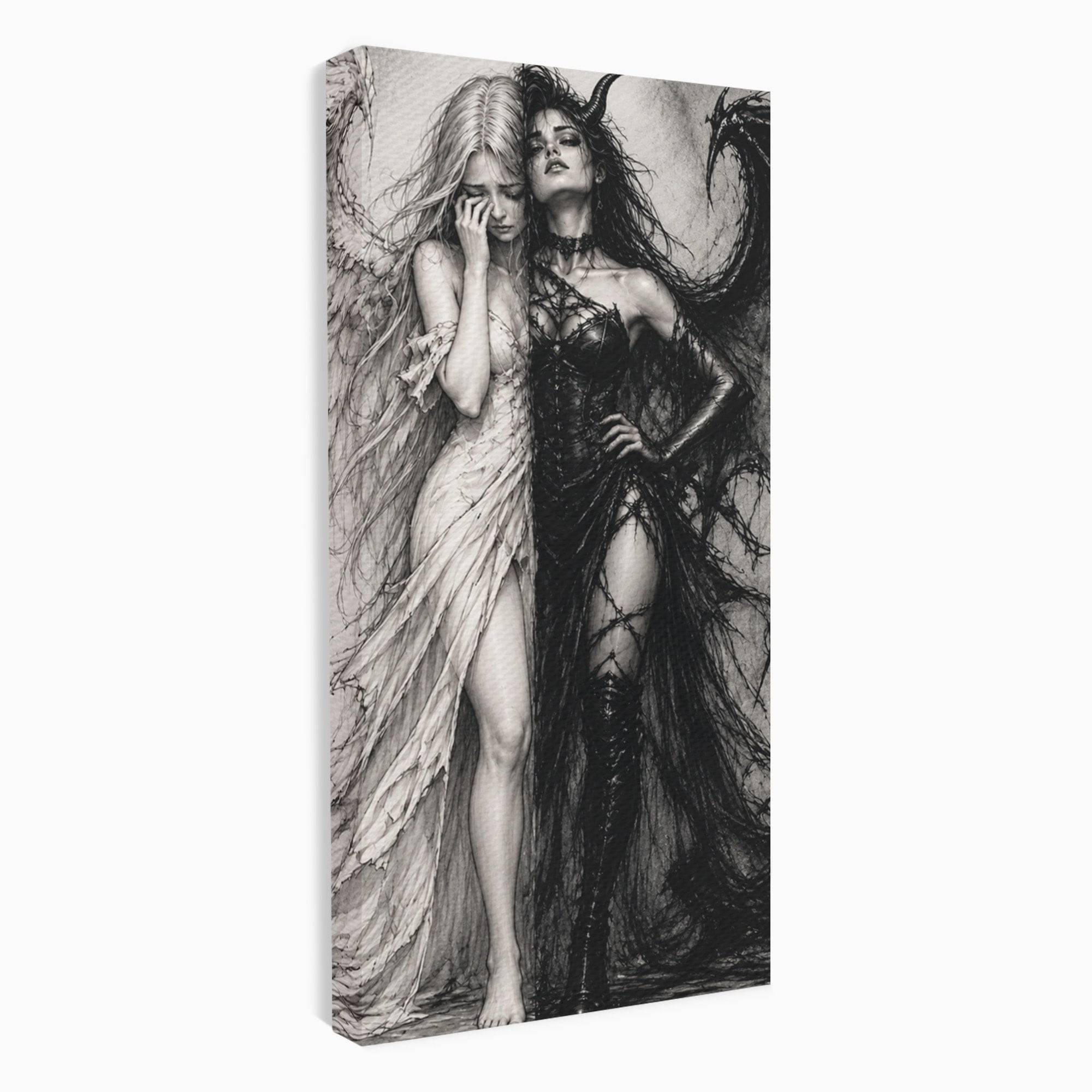 Tablou Canvas Premium LuxCanva® U1119, Inger Si Demon, Contrast, Mitologie, Inger, Demon, Living, Culori Vibrante