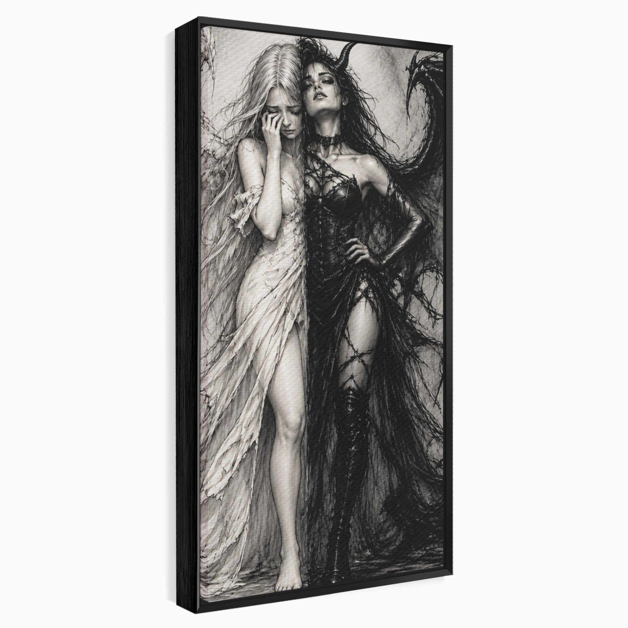 Tablou Canvas Premium LuxCanva® U1119, Inger Si Demon, Contrast, Mitologie, Inger, Demon, Living, Culori Vibrante