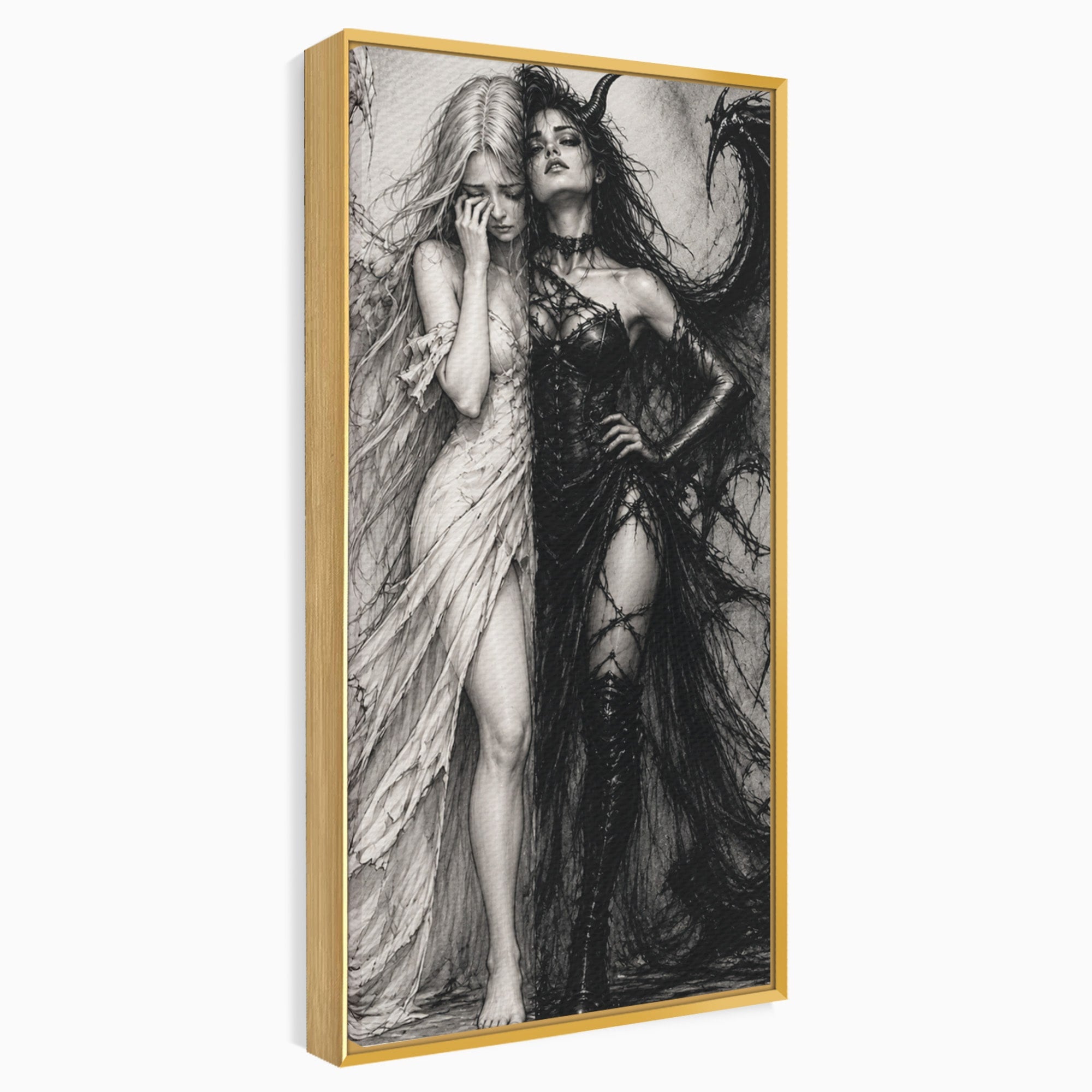 Tablou Canvas Premium LuxCanva® U1119, Inger Si Demon, Contrast, Mitologie, Inger, Demon, Living, Culori Vibrante