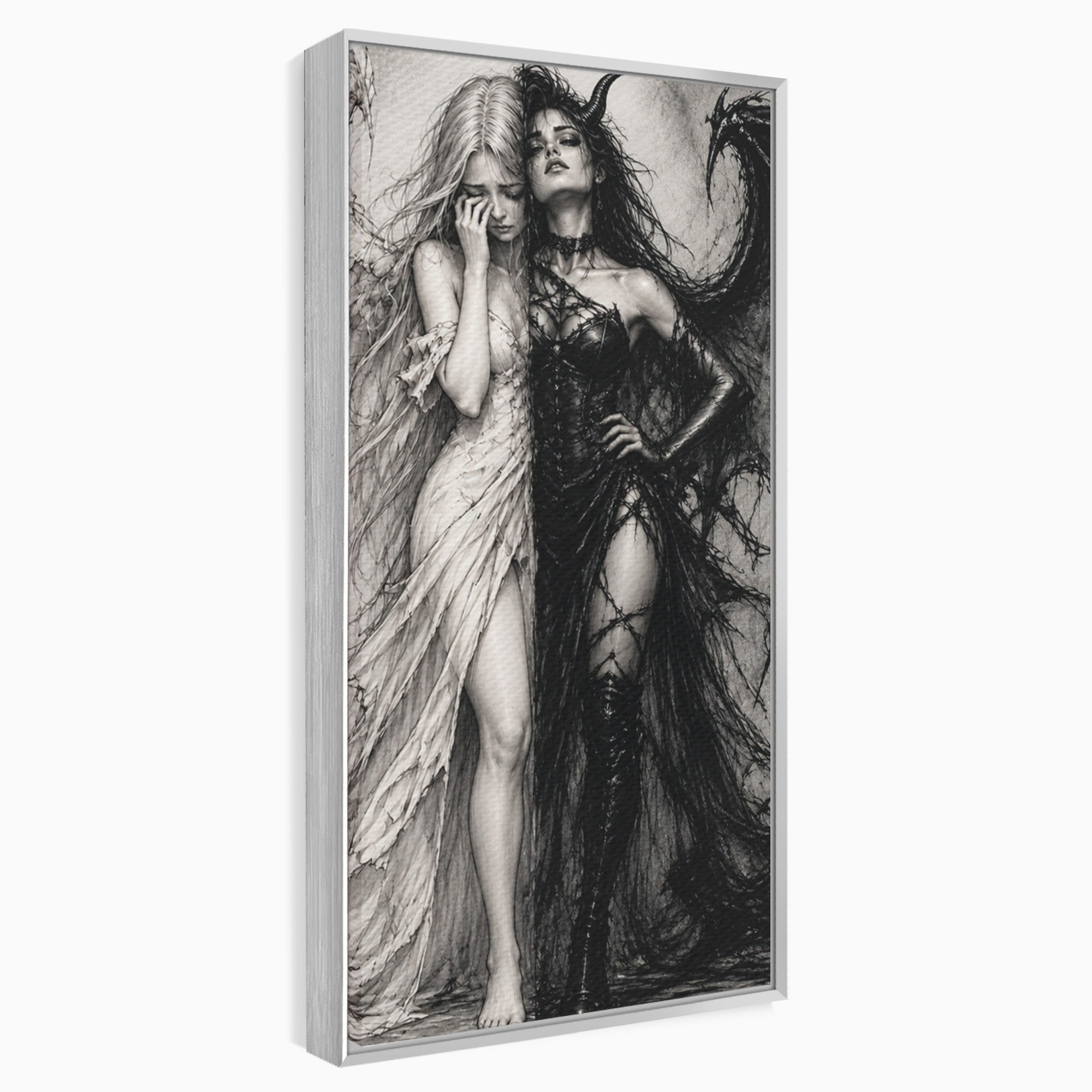 Tablou Canvas Premium LuxCanva® U1119, Inger Si Demon, Contrast, Mitologie, Inger, Demon, Living, Culori Vibrante