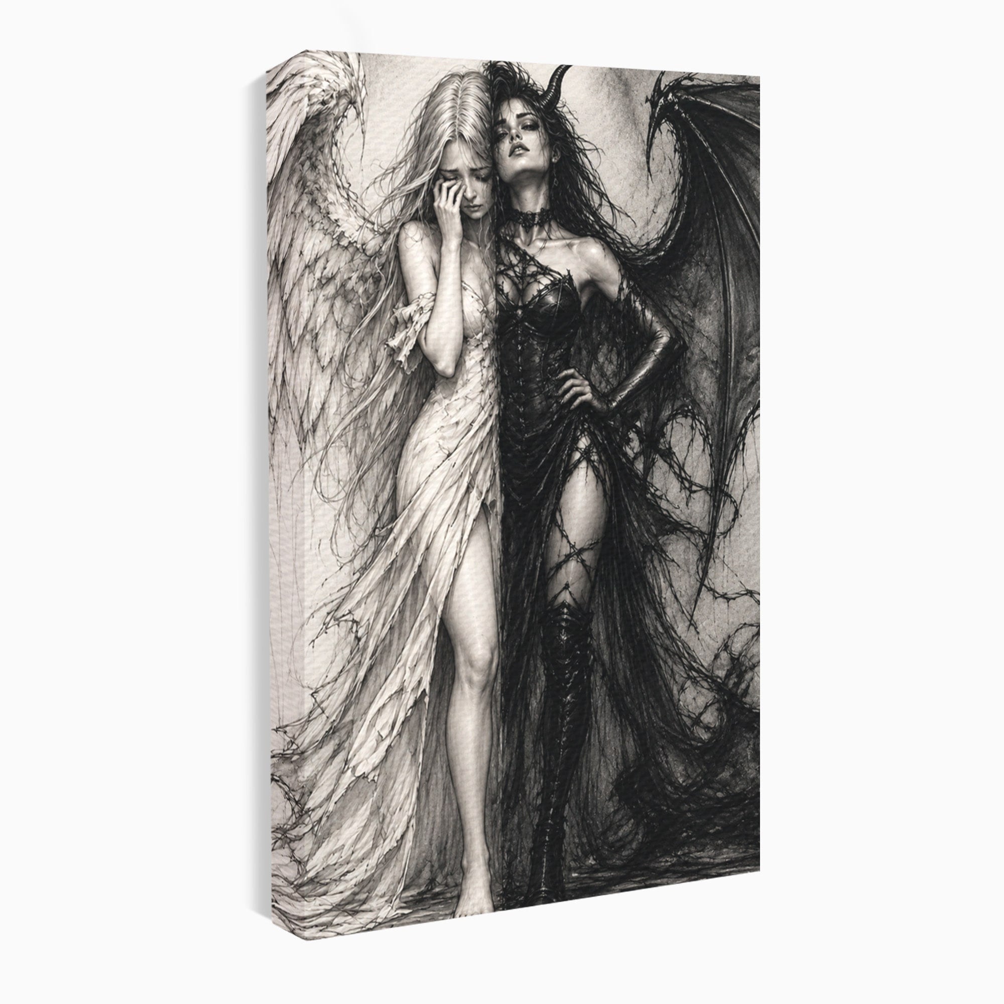 Tablou Canvas Premium LuxCanva® U1119, Inger Si Demon, Contrast, Mitologie, Inger, Demon, Living, Culori Vibrante