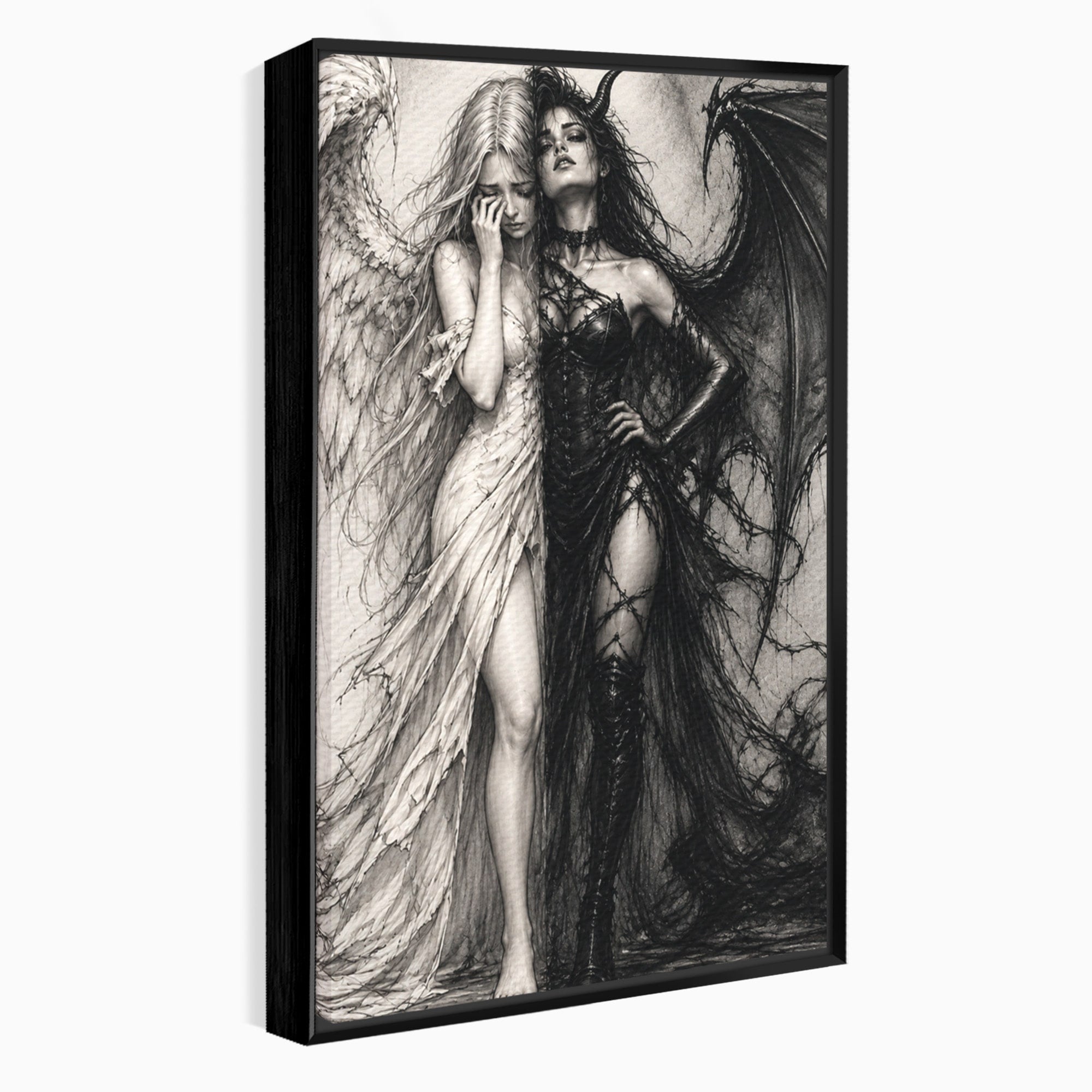 Tablou Canvas Premium LuxCanva® U1119, Inger Si Demon, Contrast, Mitologie, Inger, Demon, Living, Culori Vibrante