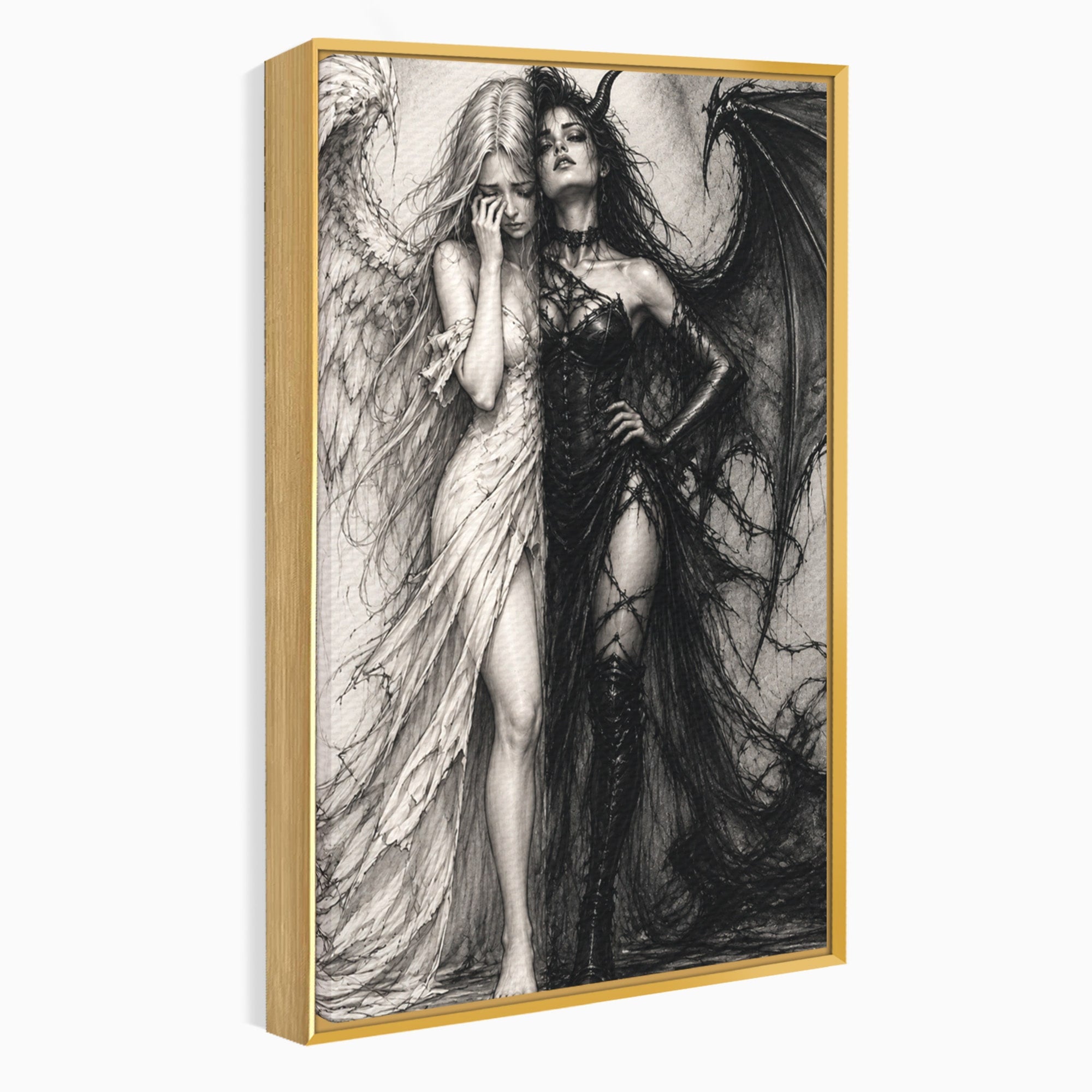 Tablou Canvas Premium LuxCanva® U1119, Inger Si Demon, Contrast, Mitologie, Inger, Demon, Living, Culori Vibrante