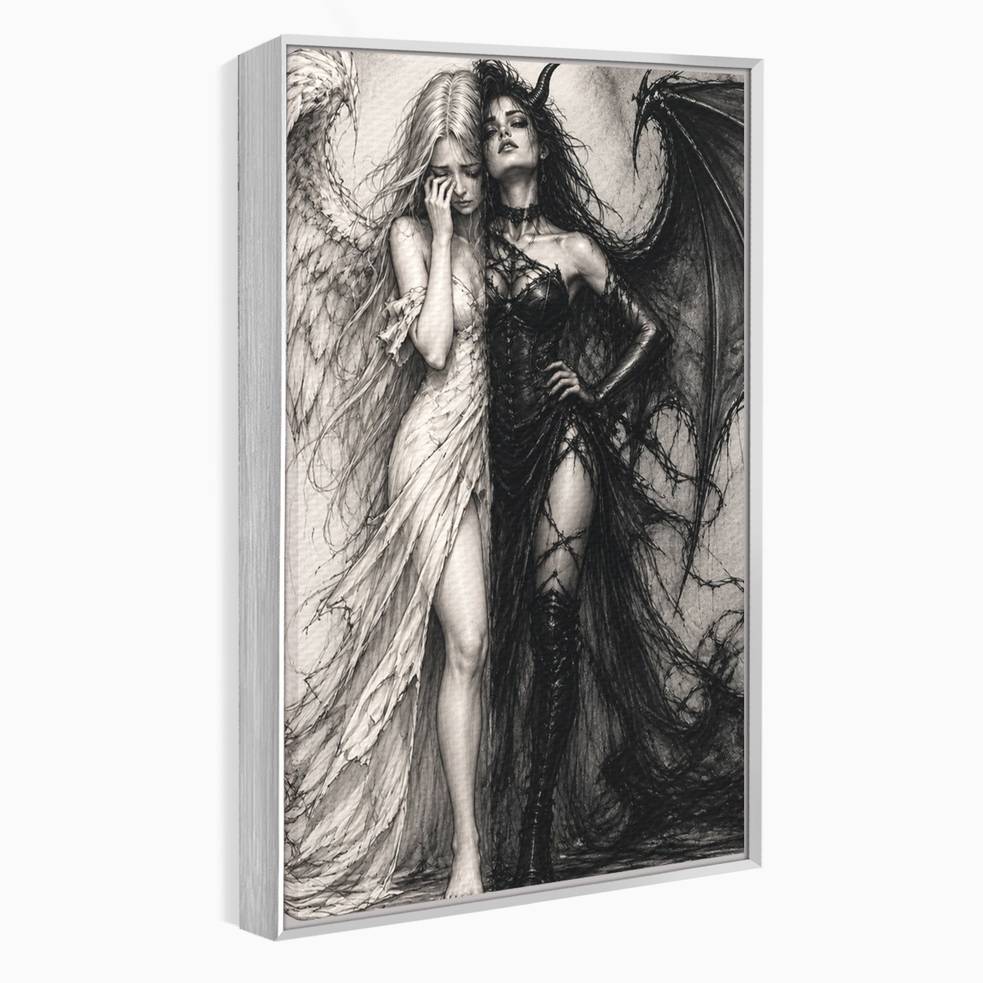 Tablou Canvas Premium LuxCanva® U1119, Inger Si Demon, Contrast, Mitologie, Inger, Demon, Living, Culori Vibrante