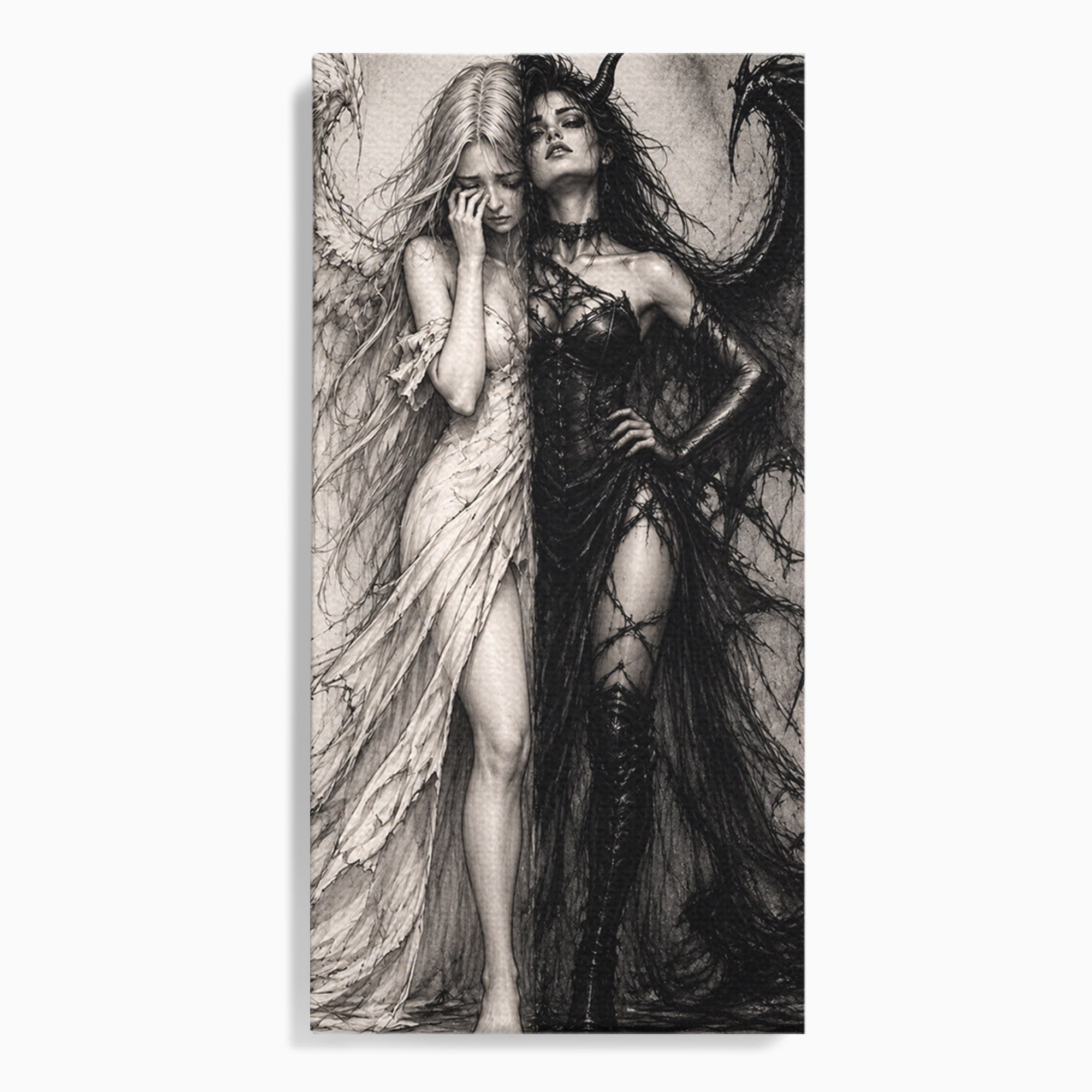 Tablou Canvas Premium LuxCanva® U1119, Inger Si Demon, Contrast, Mitologie, Inger, Demon, Living, Culori Vibrante