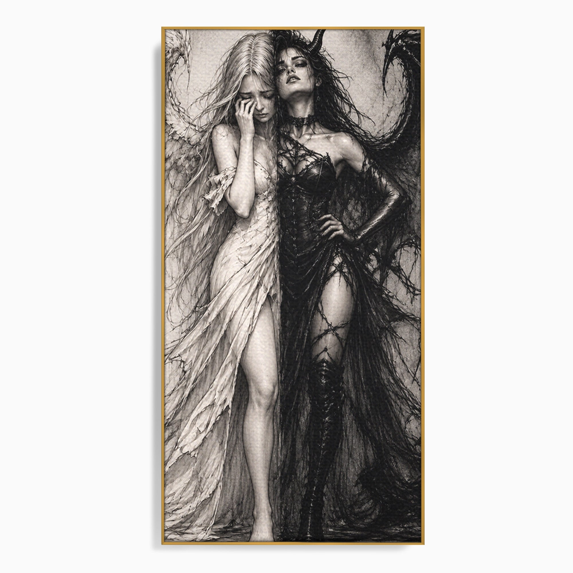 Tablou Canvas Premium LuxCanva® U1119, Inger Si Demon, Contrast, Mitologie, Inger, Demon, Living, Culori Vibrante