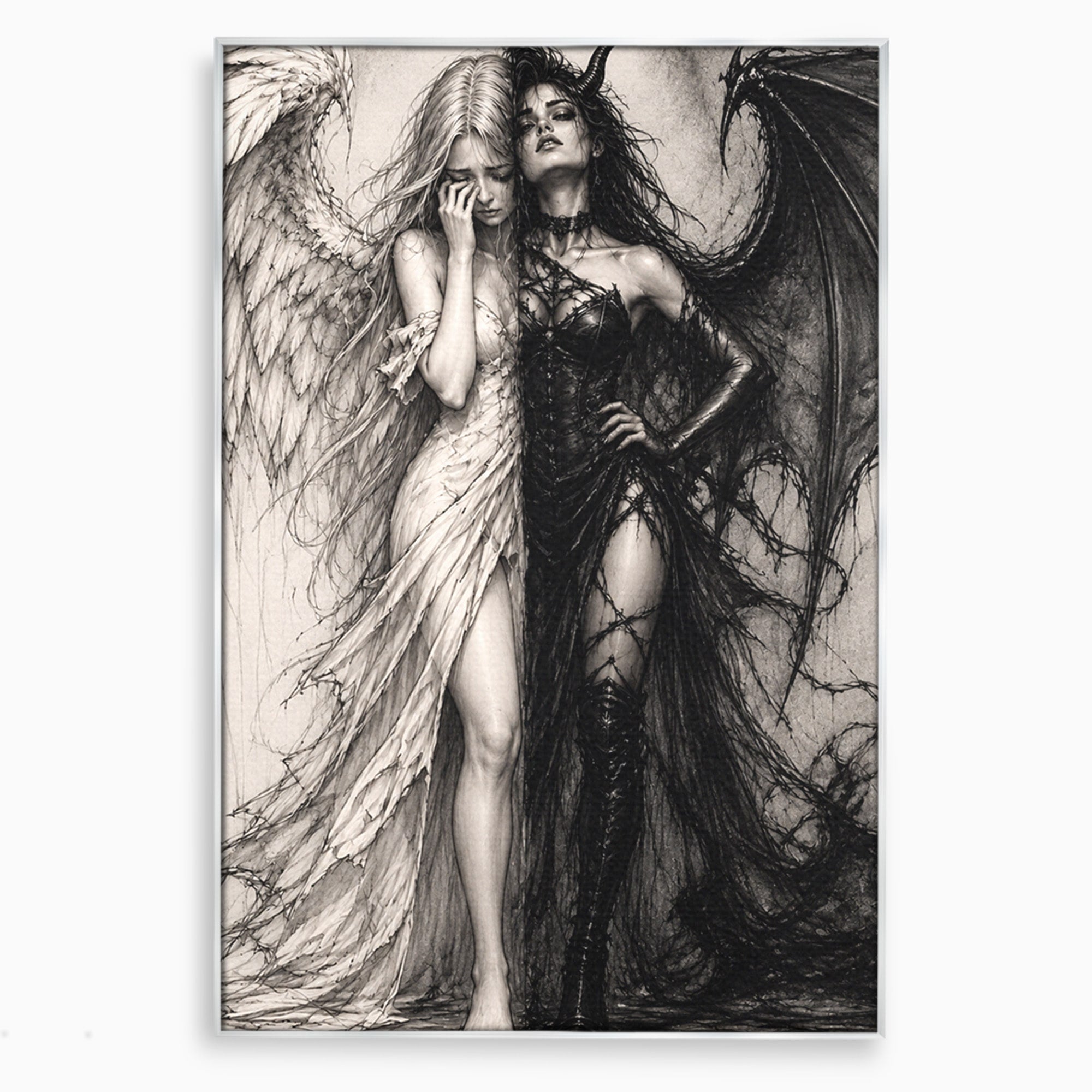 Tablou Canvas Premium LuxCanva® U1119, Inger Si Demon, Contrast, Mitologie, Inger, Demon, Living, Culori Vibrante