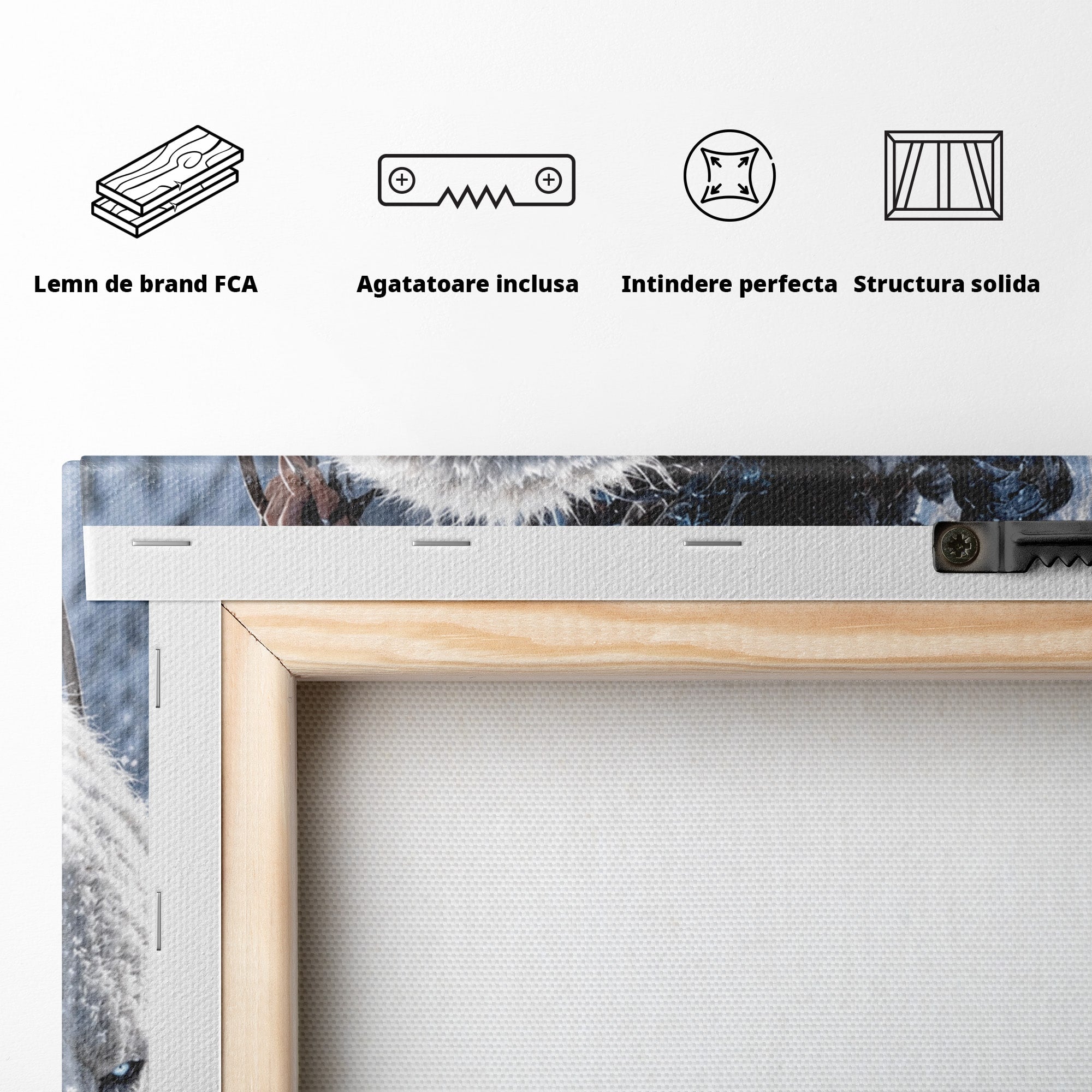 Tablou Canvas Premium LuxCanva® U1121, Razboinica Nordica Pe Urs Polar,  Fantezie, Aventura, Razboinica, Urs,Dormitor, Living, Culori Vibrante