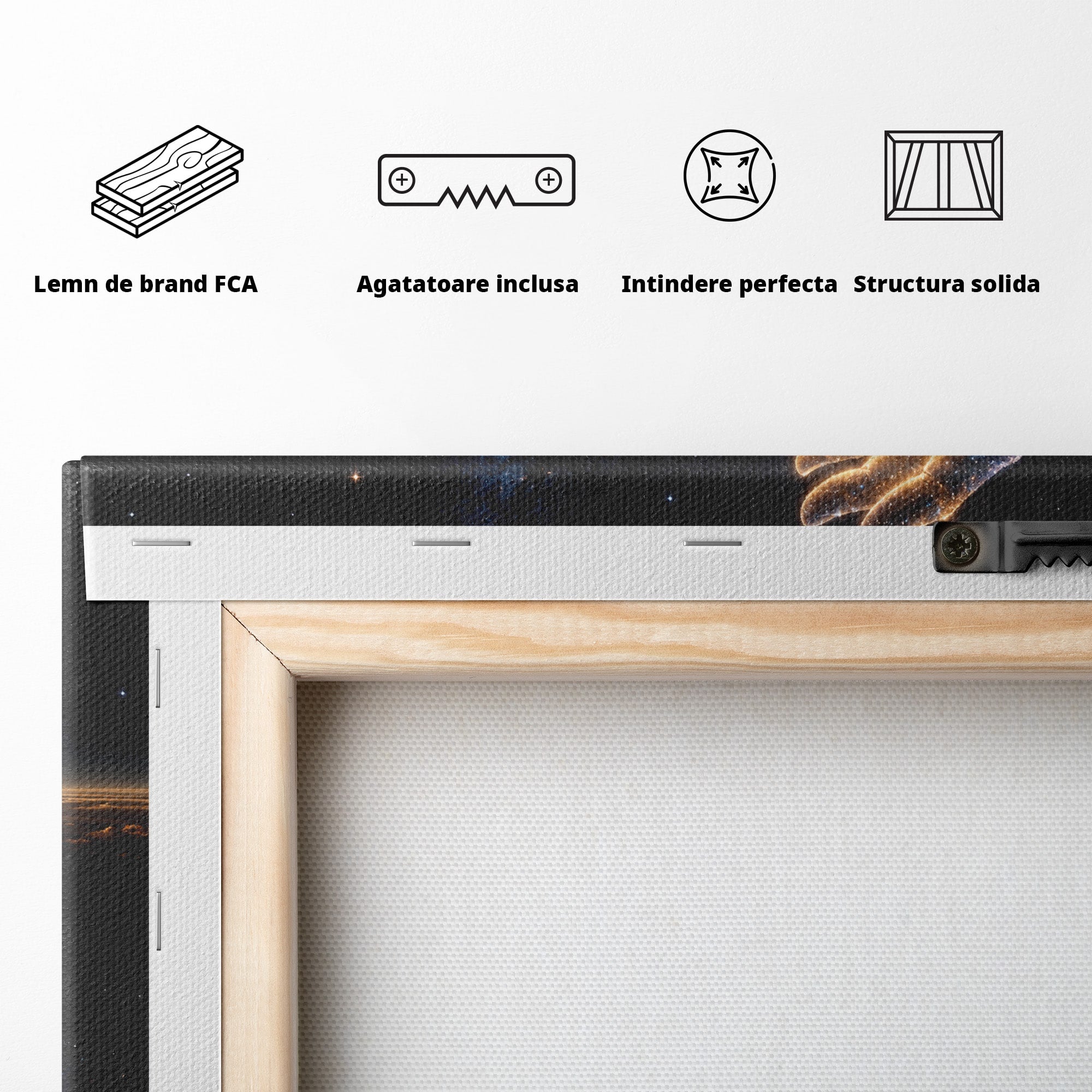 Tablou Canvas Premium LuxCanva® U1122, Mana Universului, Galaxie, Cosmos, Meditatie, Univers, Mana, Dormitor, Living, Culori Vibrante