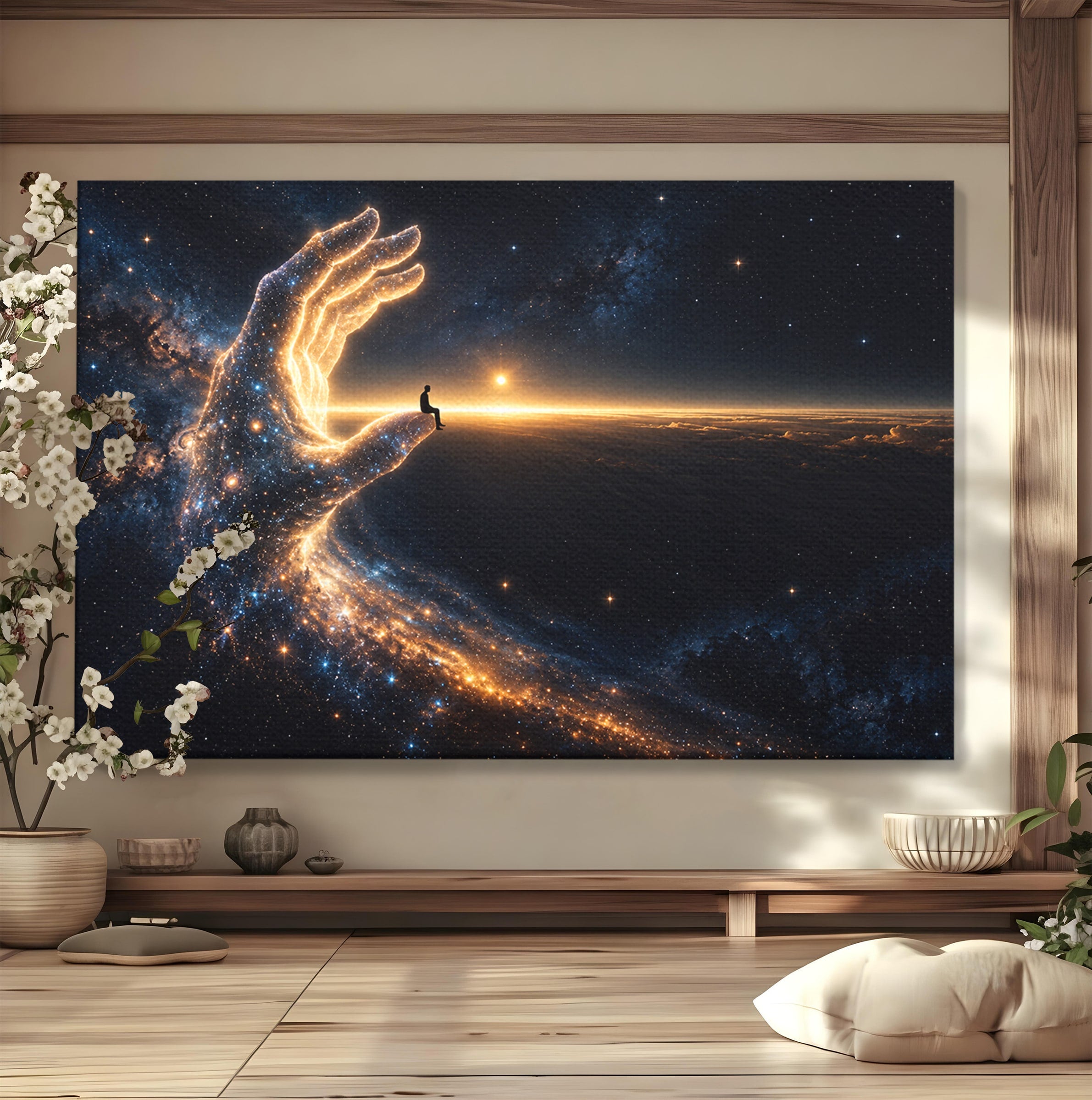 Tablou Canvas Premium LuxCanva® U1122, Mana Universului, Galaxie, Cosmos, Meditatie, Univers, Mana, Dormitor, Living, Culori Vibrante