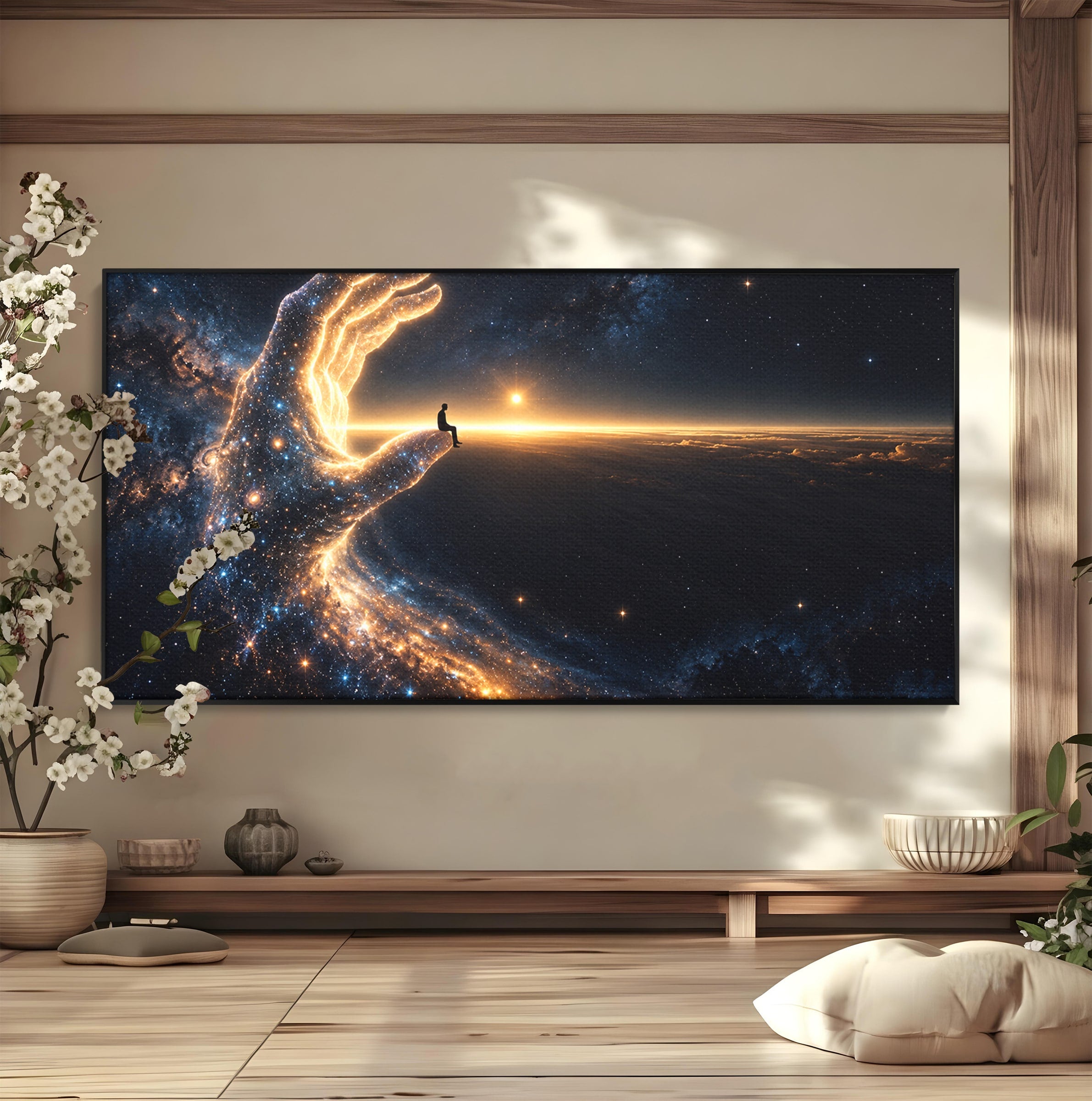 Tablou Canvas Premium LuxCanva® U1122, Mana Universului, Galaxie, Cosmos, Meditatie, Univers, Mana, Dormitor, Living, Culori Vibrante