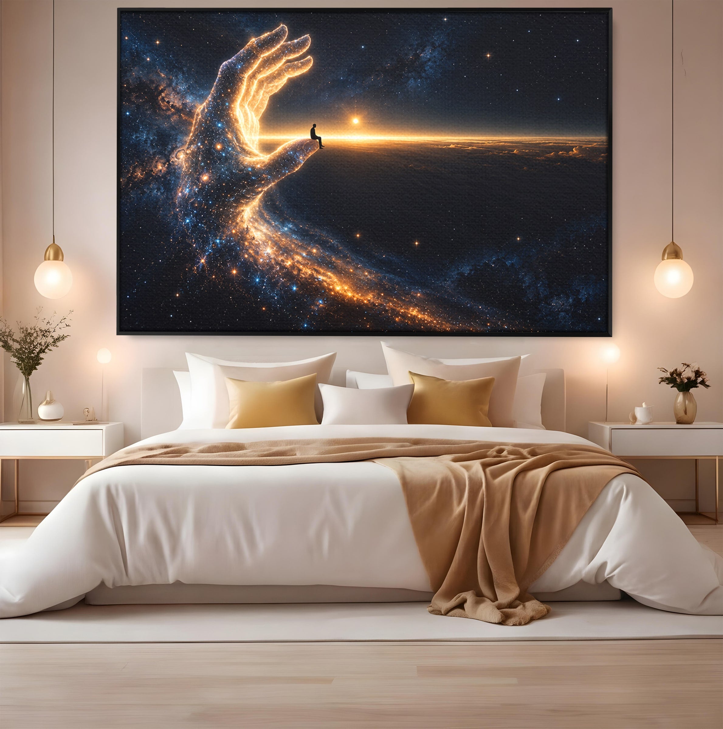 Tablou Canvas Premium LuxCanva® U1122, Mana Universului, Galaxie, Cosmos, Meditatie, Univers, Mana, Dormitor, Living, Culori Vibrante