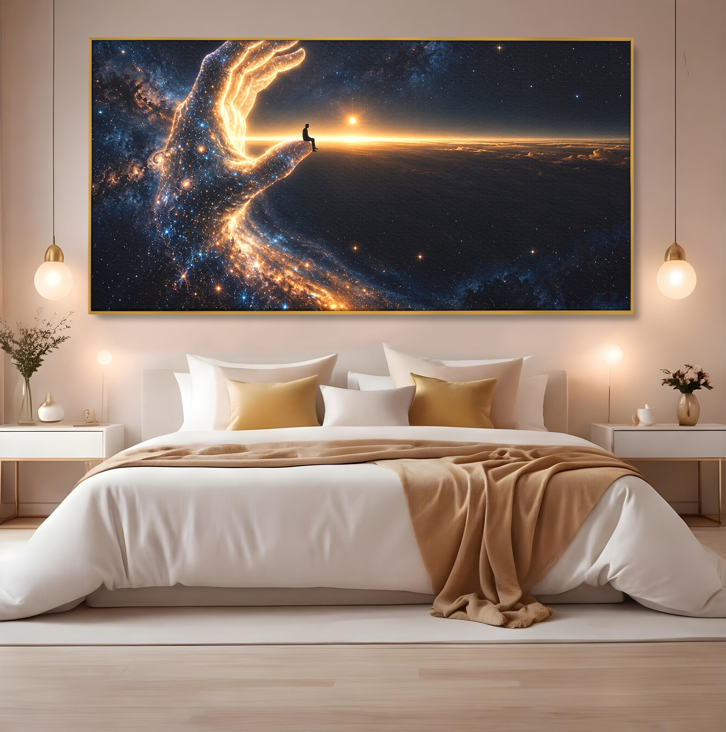 Tablou Canvas Premium LuxCanva® U1122, Mana Universului, Galaxie, Cosmos, Meditatie, Univers, Mana, Dormitor, Living, Culori Vibrante