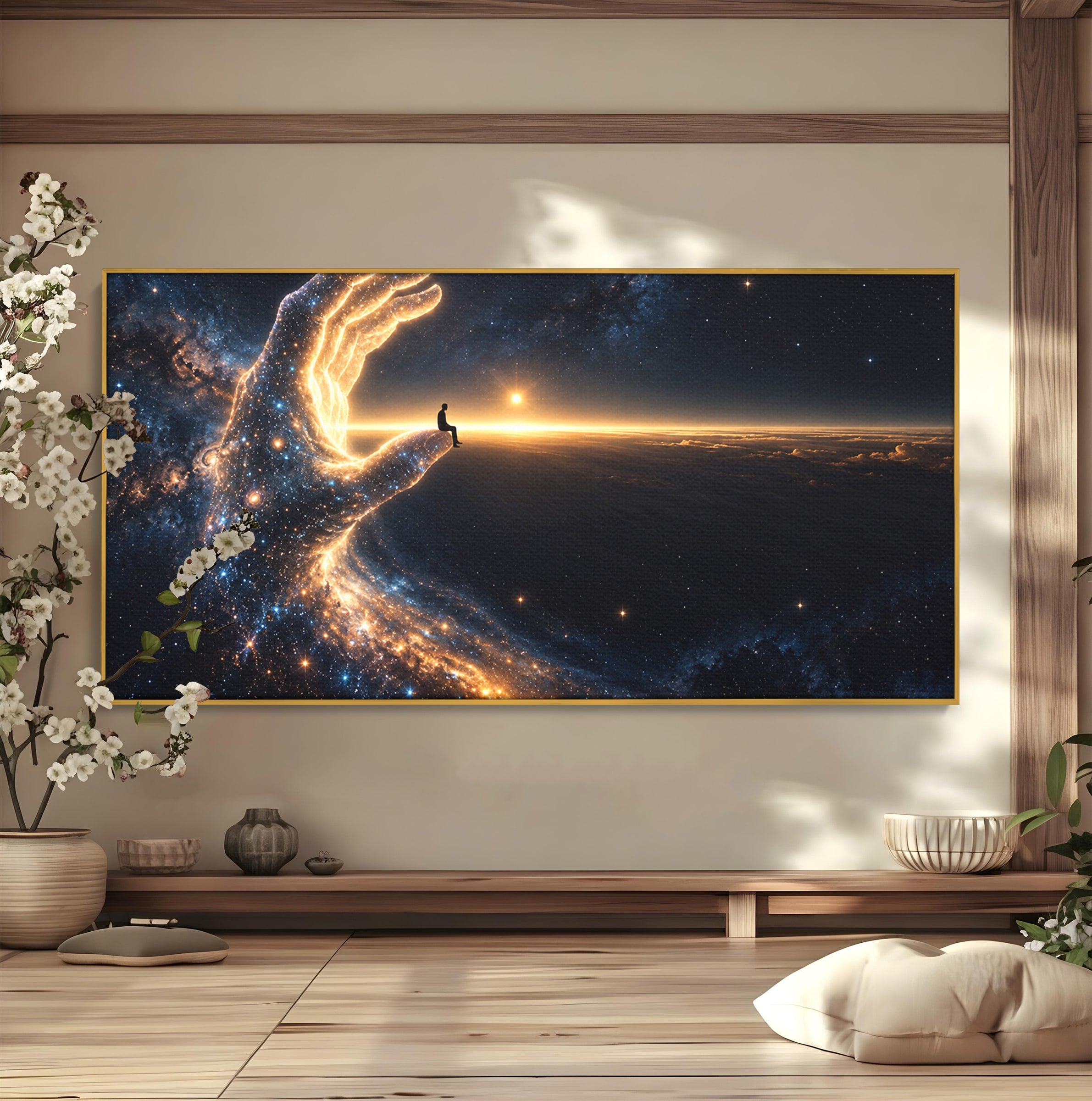 Tablou Canvas Premium LuxCanva® U1122, Mana Universului, Galaxie, Cosmos, Meditatie, Univers, Mana, Dormitor, Living, Culori Vibrante