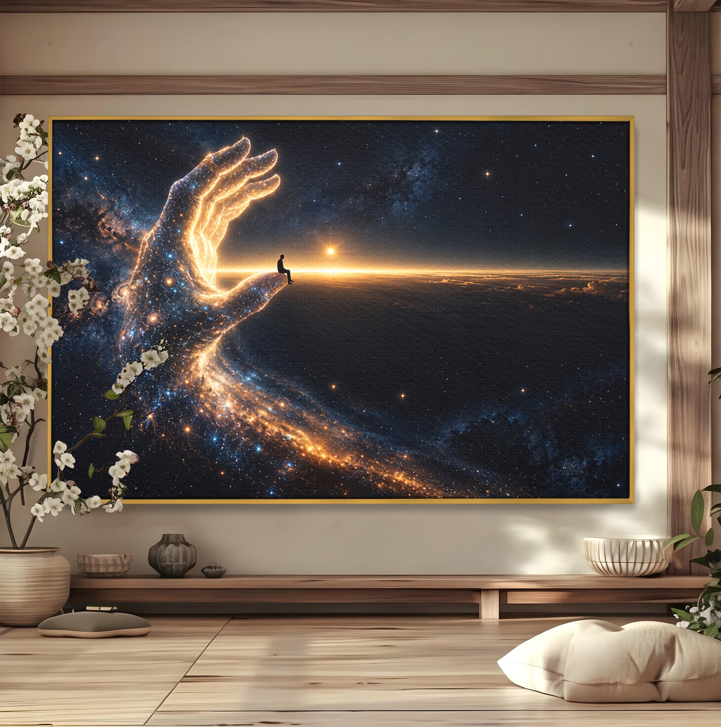 Tablou Canvas Premium LuxCanva® U1122, Mana Universului, Galaxie, Cosmos, Meditatie, Univers, Mana, Dormitor, Living, Culori Vibrante