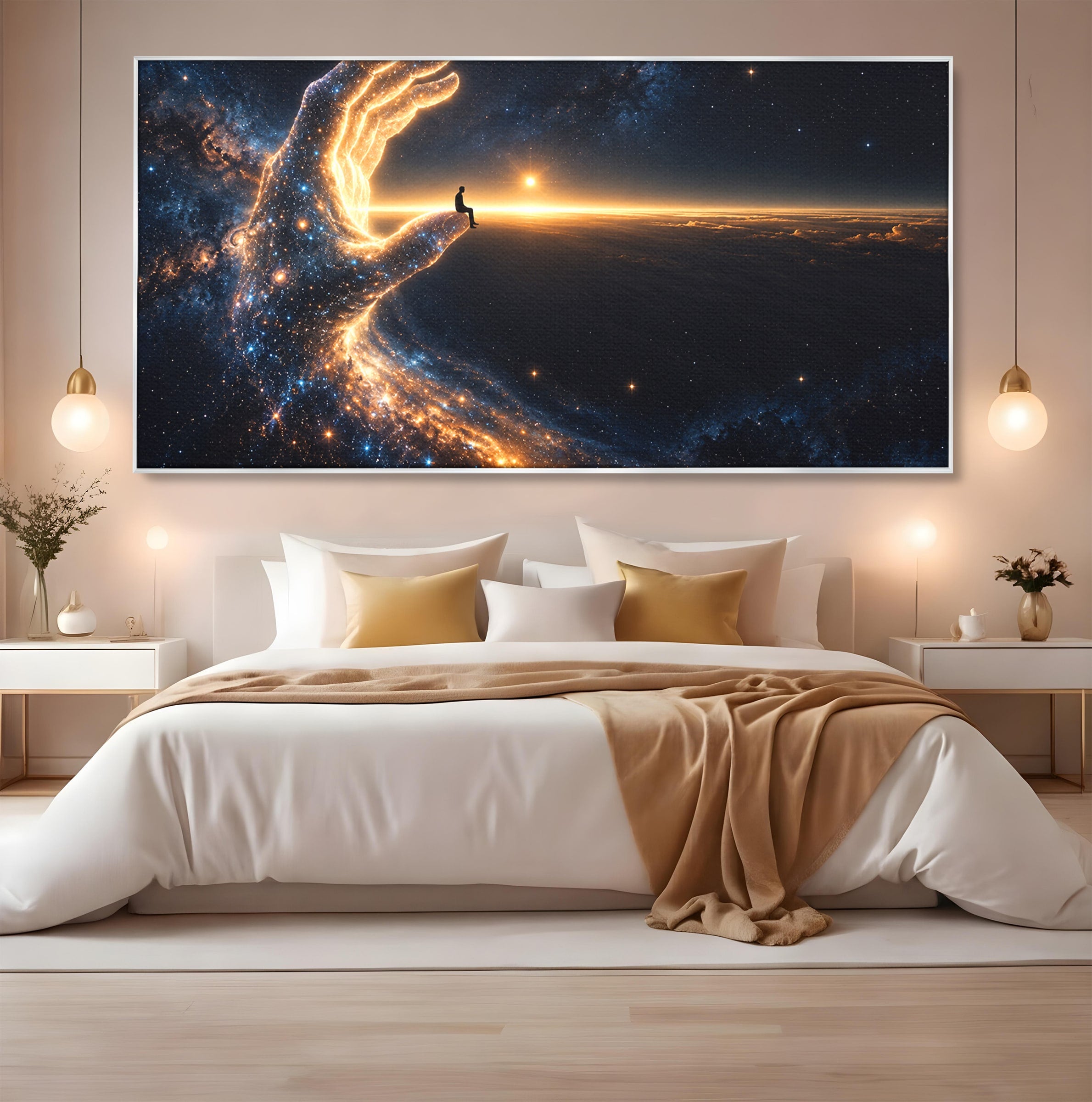 Tablou Canvas Premium LuxCanva® U1122, Mana Universului, Galaxie, Cosmos, Meditatie, Univers, Mana, Dormitor, Living, Culori Vibrante