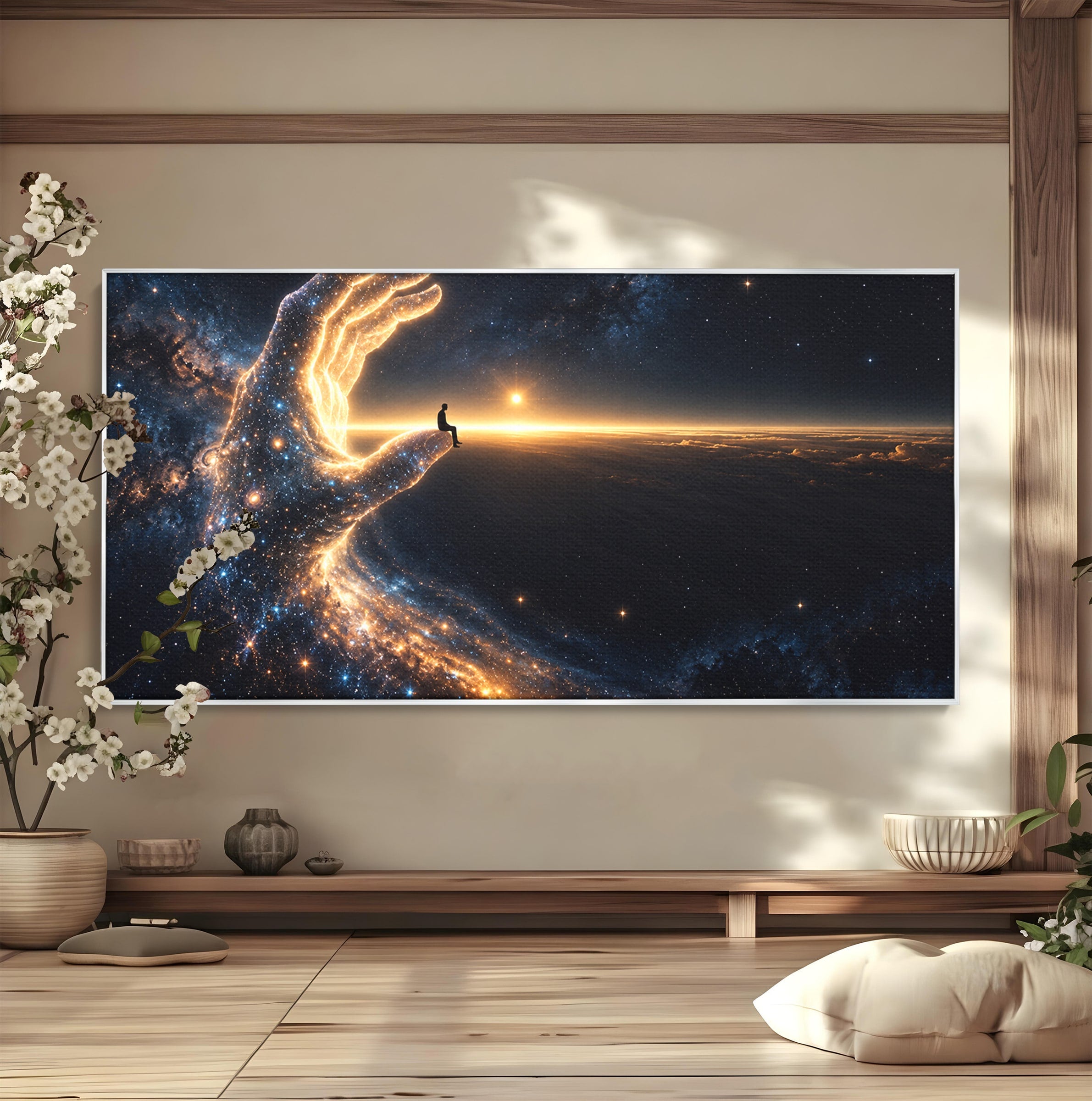 Tablou Canvas Premium LuxCanva® U1122, Mana Universului, Galaxie, Cosmos, Meditatie, Univers, Mana, Dormitor, Living, Culori Vibrante