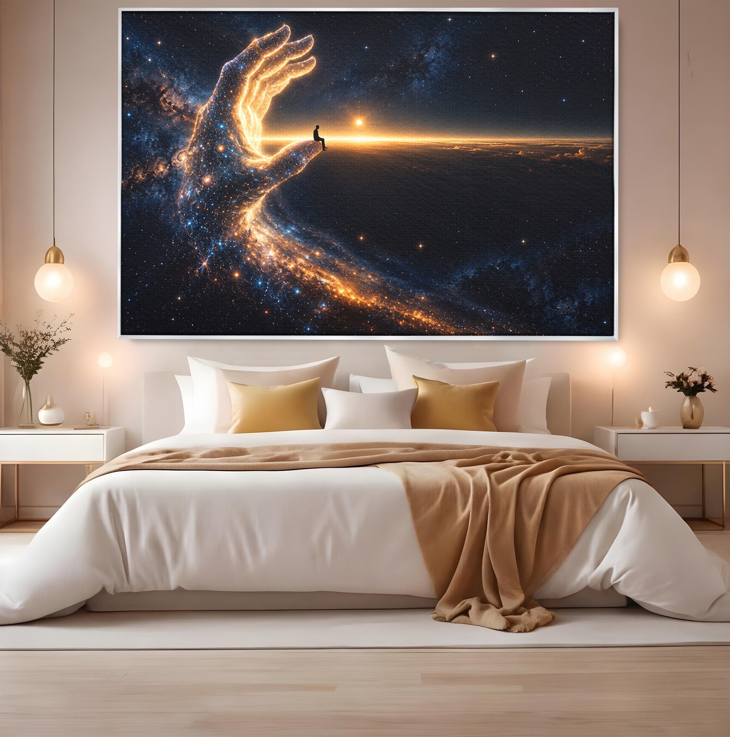 Tablou Canvas Premium LuxCanva® U1122, Mana Universului, Galaxie, Cosmos, Meditatie, Univers, Mana, Dormitor, Living, Culori Vibrante