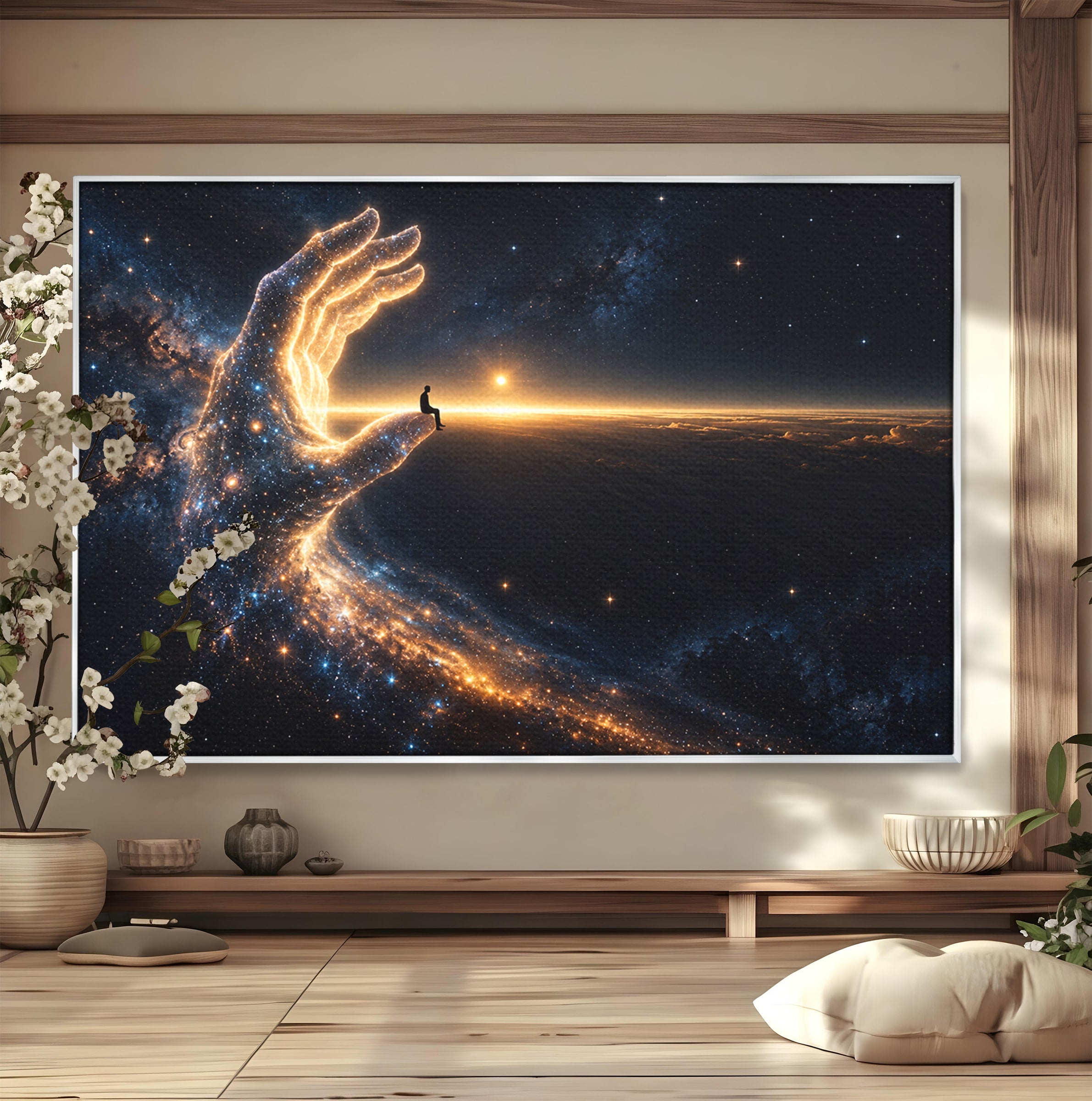 Tablou Canvas Premium LuxCanva® U1122, Mana Universului, Galaxie, Cosmos, Meditatie, Univers, Mana, Dormitor, Living, Culori Vibrante