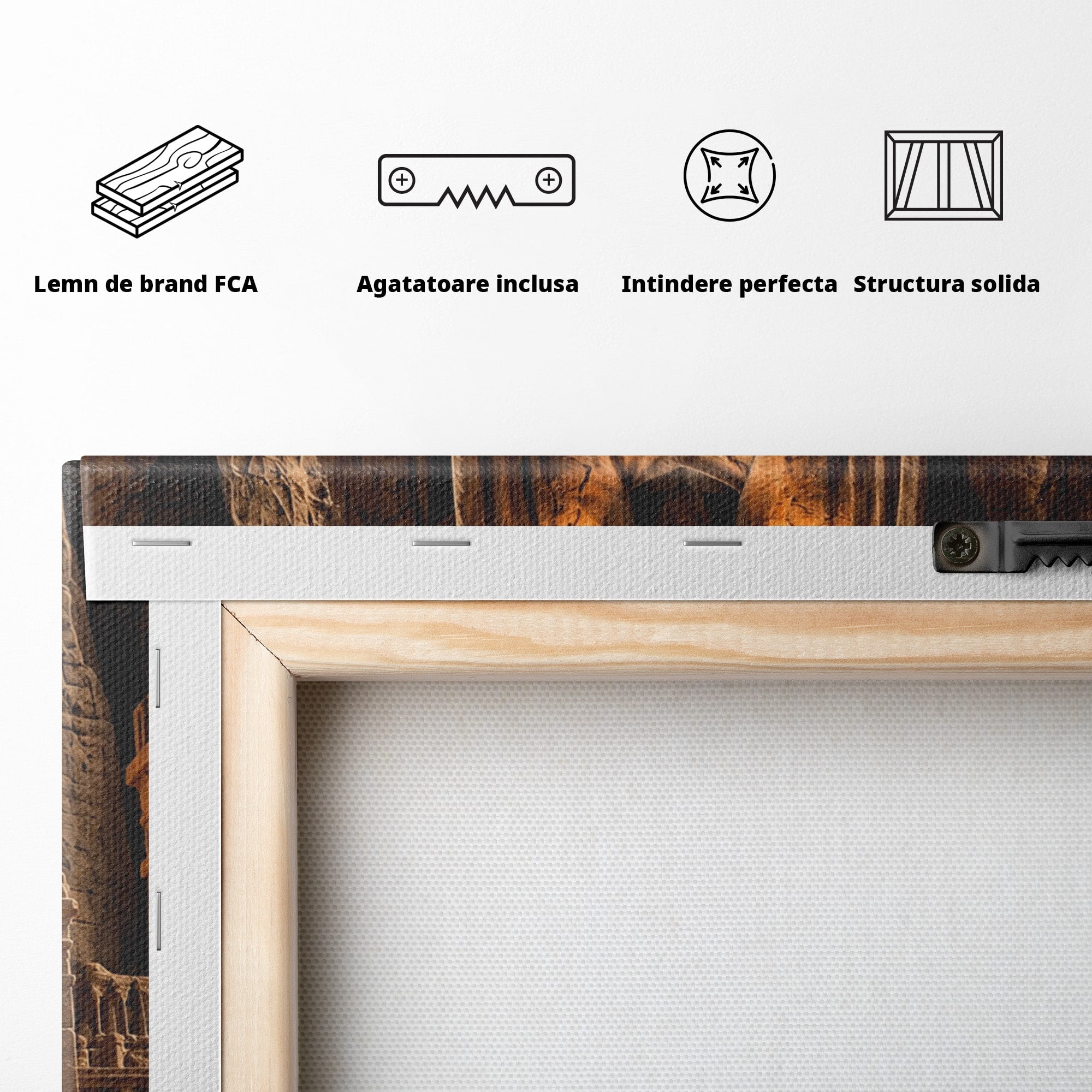 Tablou Canvas Premium LuxCanva® U1123, Zeitate Asezata Sub Luna, Desert, Statuie, Mister, Noapte, Zeitate, Living, Culori Vibrante