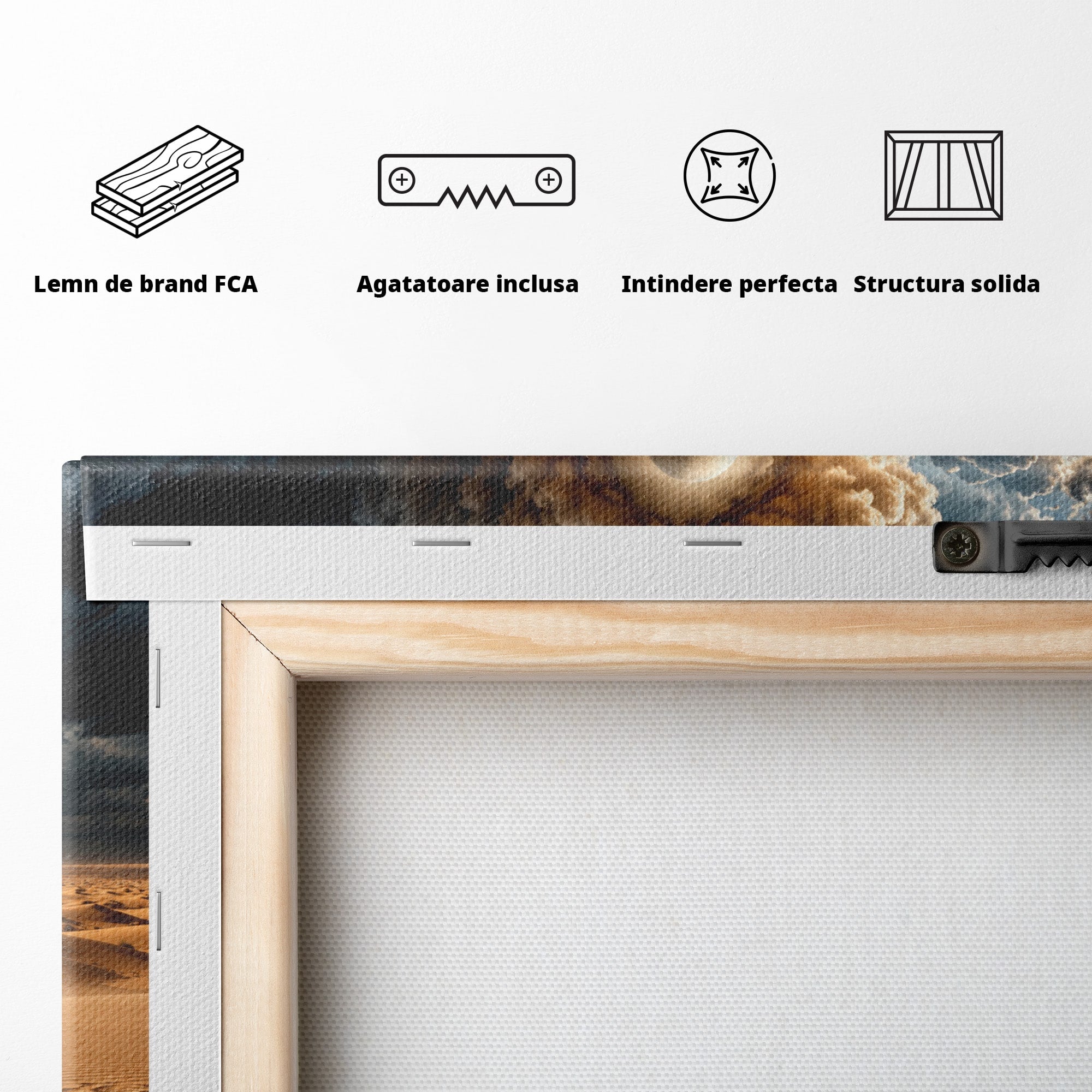 Tablou Canvas Premium LuxCanva® U1124, Fantoma Desertului,  Mister, Peisaj, Natura, Dramatic, Desert, Living, Culori Vibrante