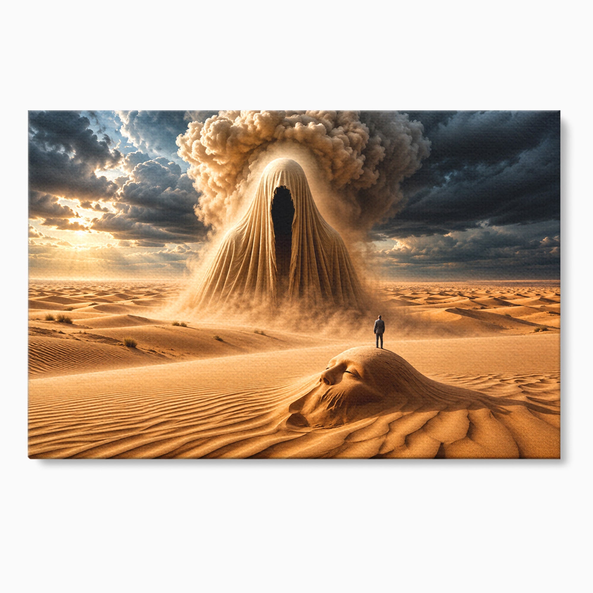 Tablou Canvas Premium LuxCanva® U1124, Fantoma Desertului,  Mister, Peisaj, Natura, Dramatic, Desert, Living, Culori Vibrante