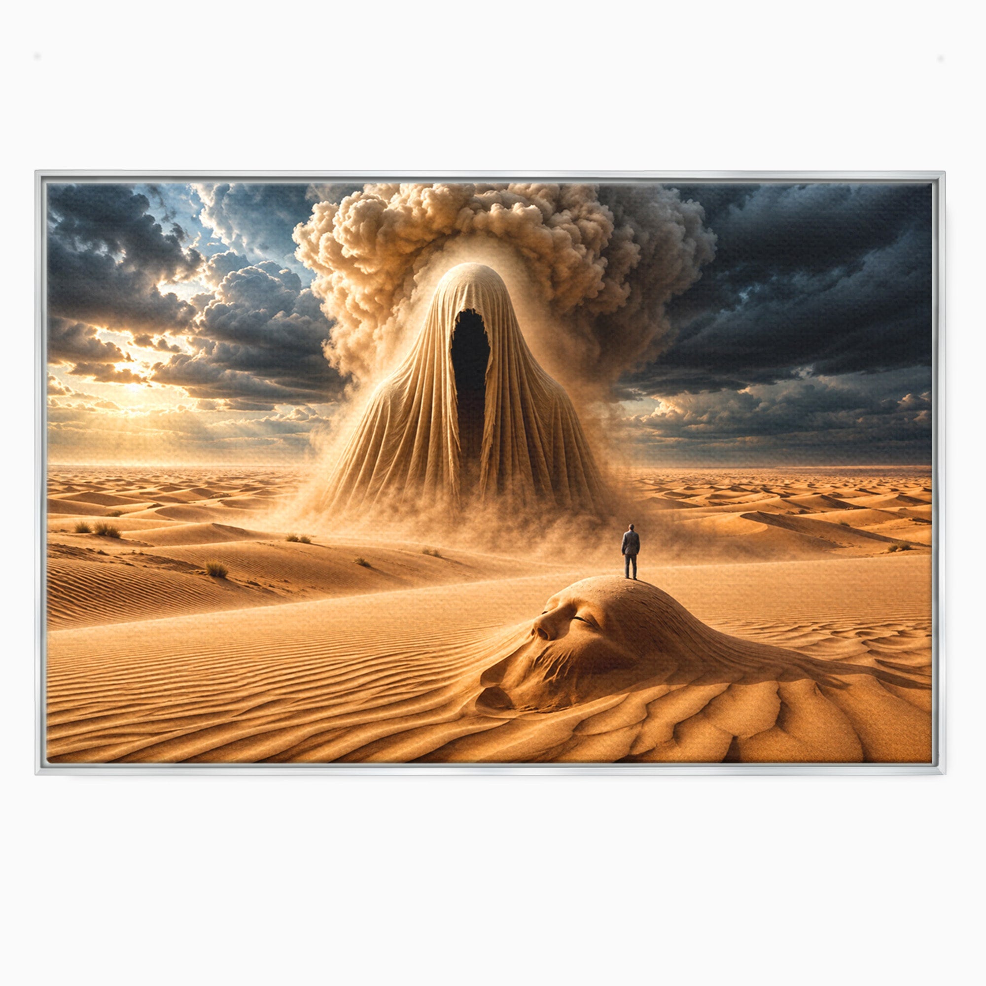 Tablou Canvas Premium LuxCanva® U1124, Fantoma Desertului,  Mister, Peisaj, Natura, Dramatic, Desert, Living, Culori Vibrante
