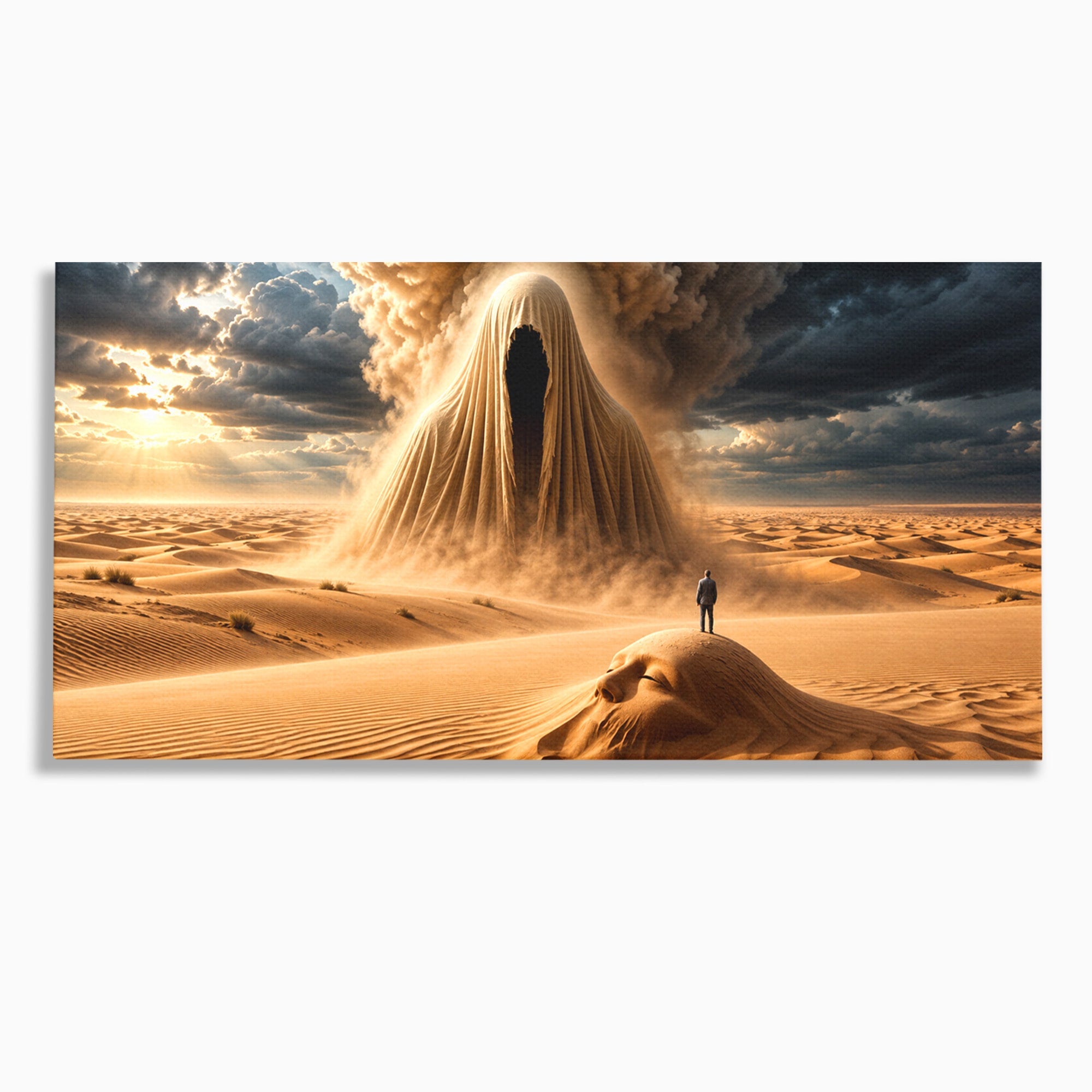 Tablou Canvas Premium LuxCanva® U1124, Fantoma Desertului,  Mister, Peisaj, Natura, Dramatic, Desert, Living, Culori Vibrante