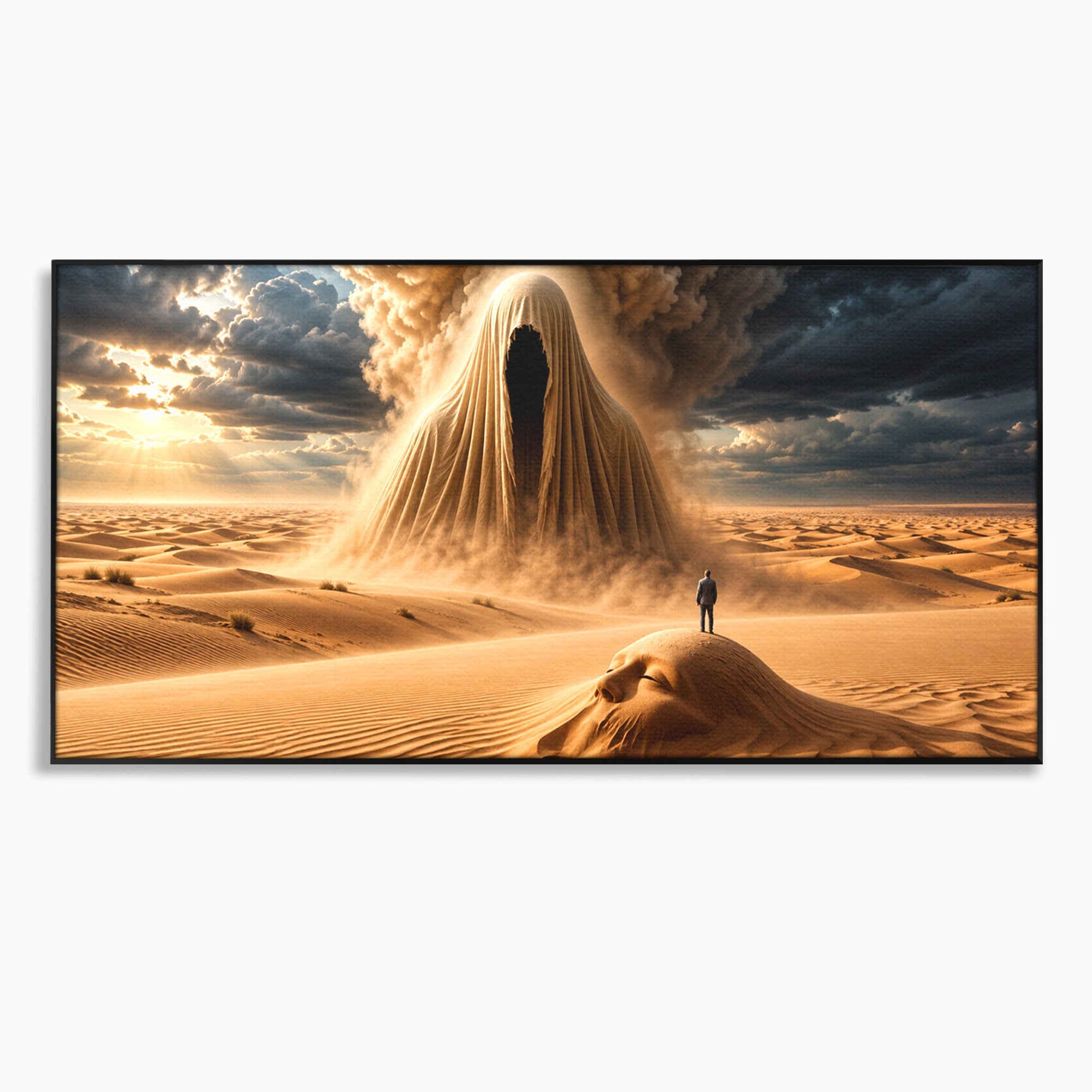 Tablou Canvas Premium LuxCanva® U1124, Fantoma Desertului,  Mister, Peisaj, Natura, Dramatic, Desert, Living, Culori Vibrante
