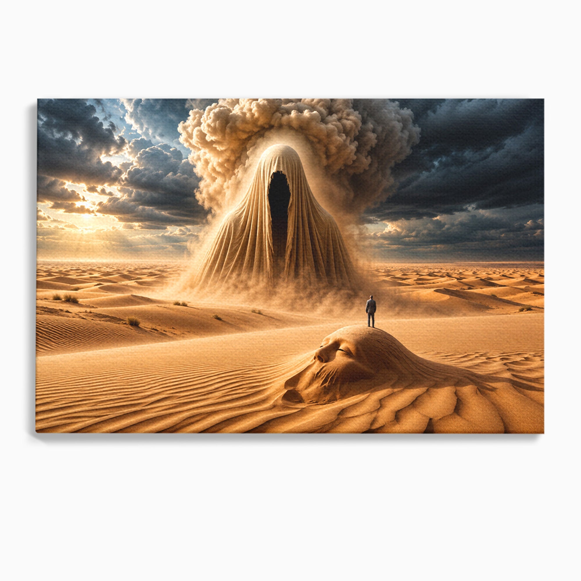 Tablou Canvas Premium LuxCanva® U1124, Fantoma Desertului,  Mister, Peisaj, Natura, Dramatic, Desert, Living, Culori Vibrante