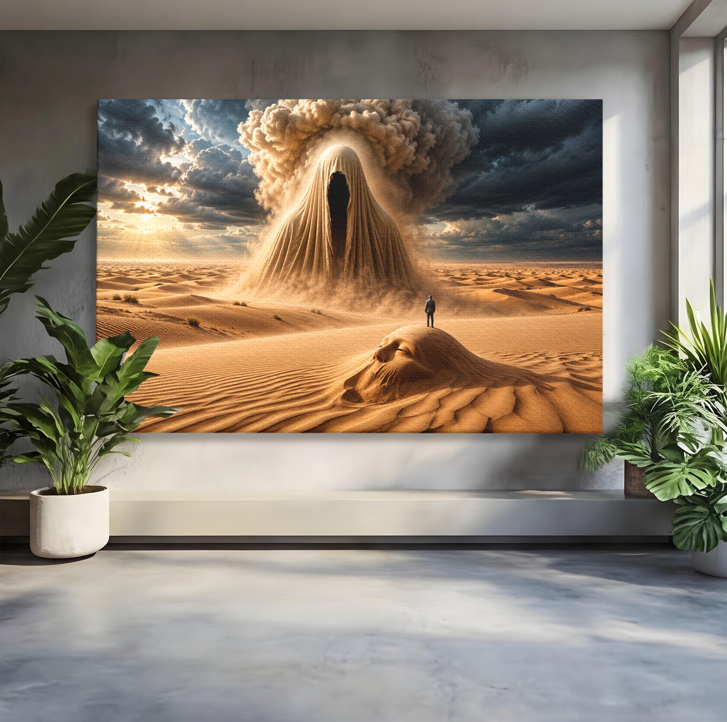 Tablou Canvas Premium LuxCanva® U1124, Fantoma Desertului,  Mister, Peisaj, Natura, Dramatic, Desert, Living, Culori Vibrante