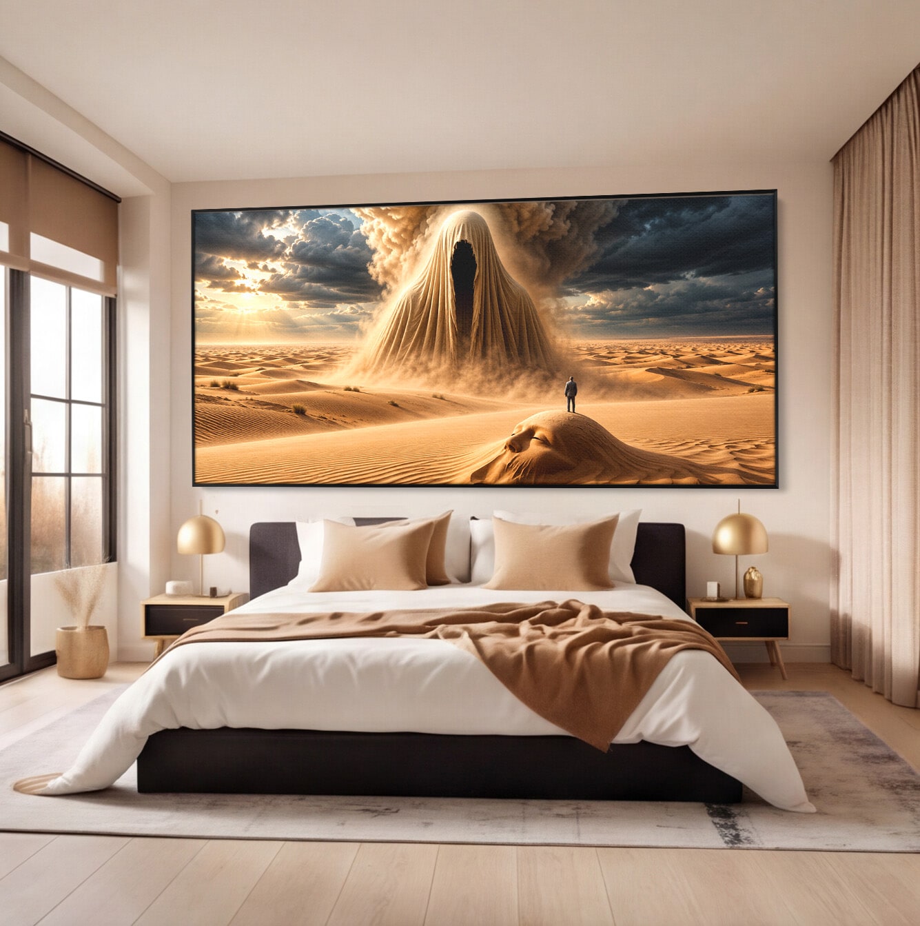 Tablou Canvas Premium LuxCanva® U1124, Fantoma Desertului,  Mister, Peisaj, Natura, Dramatic, Desert, Living, Culori Vibrante