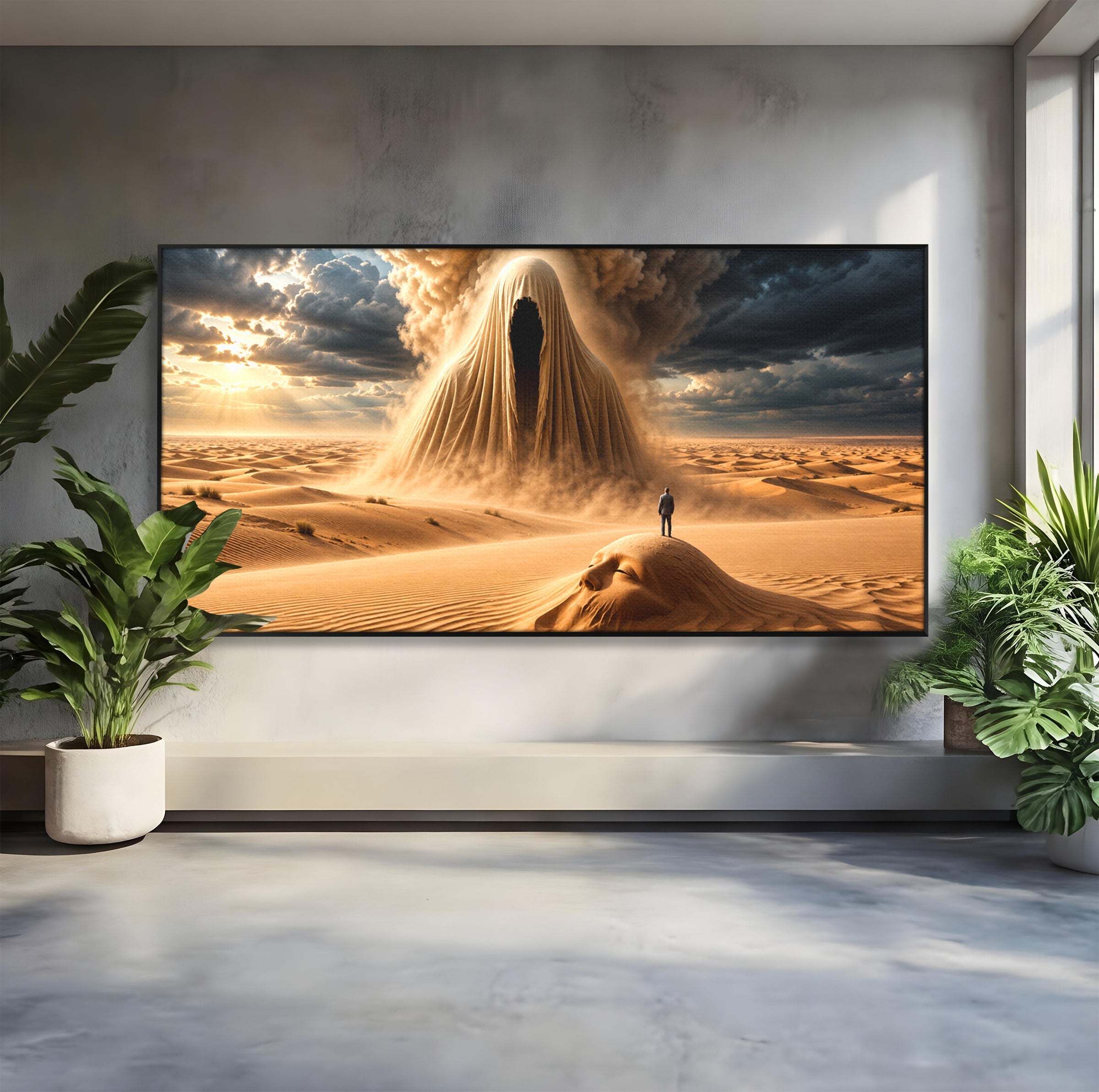 Tablou Canvas Premium LuxCanva® U1124, Fantoma Desertului,  Mister, Peisaj, Natura, Dramatic, Desert, Living, Culori Vibrante