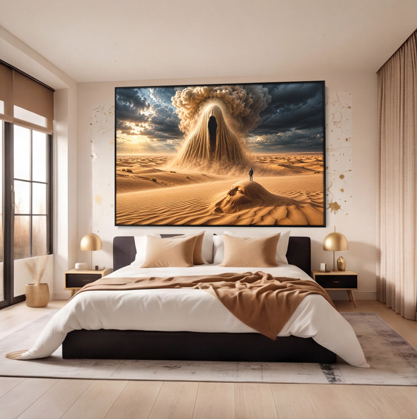 Tablou Canvas Premium LuxCanva® U1124, Fantoma Desertului,  Mister, Peisaj, Natura, Dramatic, Desert, Living, Culori Vibrante
