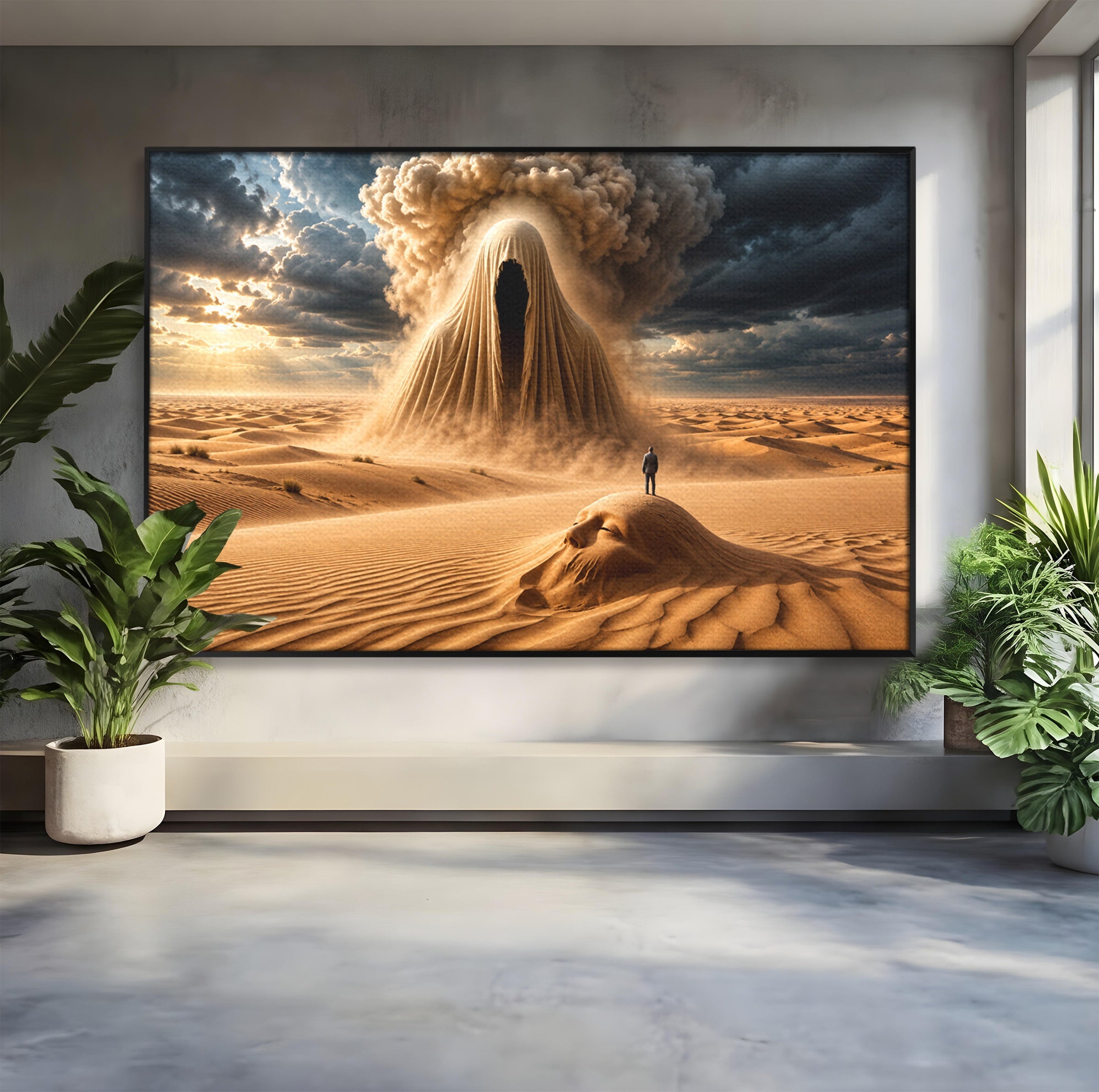 Tablou Canvas Premium LuxCanva® U1124, Fantoma Desertului,  Mister, Peisaj, Natura, Dramatic, Desert, Living, Culori Vibrante