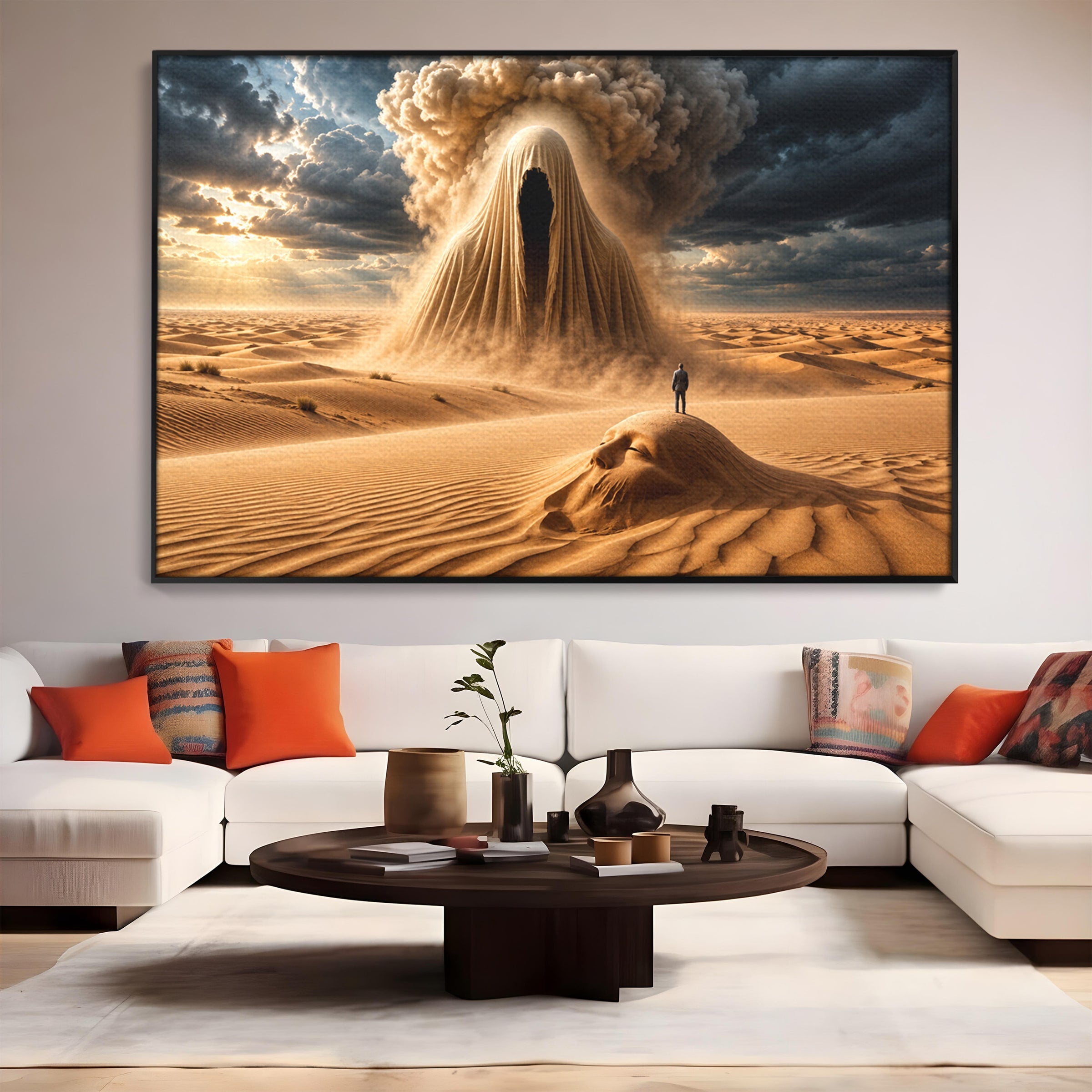 Tablou Canvas Premium LuxCanva® U1124, Fantoma Desertului,  Mister, Peisaj, Natura, Dramatic, Desert, Living, Culori Vibrante