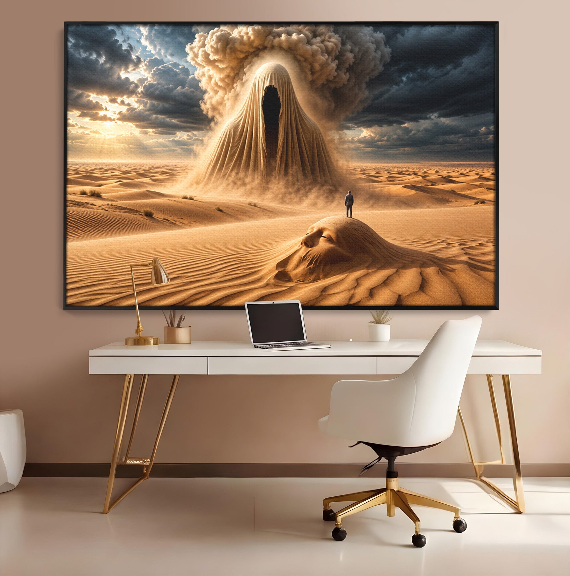 Tablou Canvas Premium LuxCanva® U1124, Fantoma Desertului,  Mister, Peisaj, Natura, Dramatic, Desert, Living, Culori Vibrante